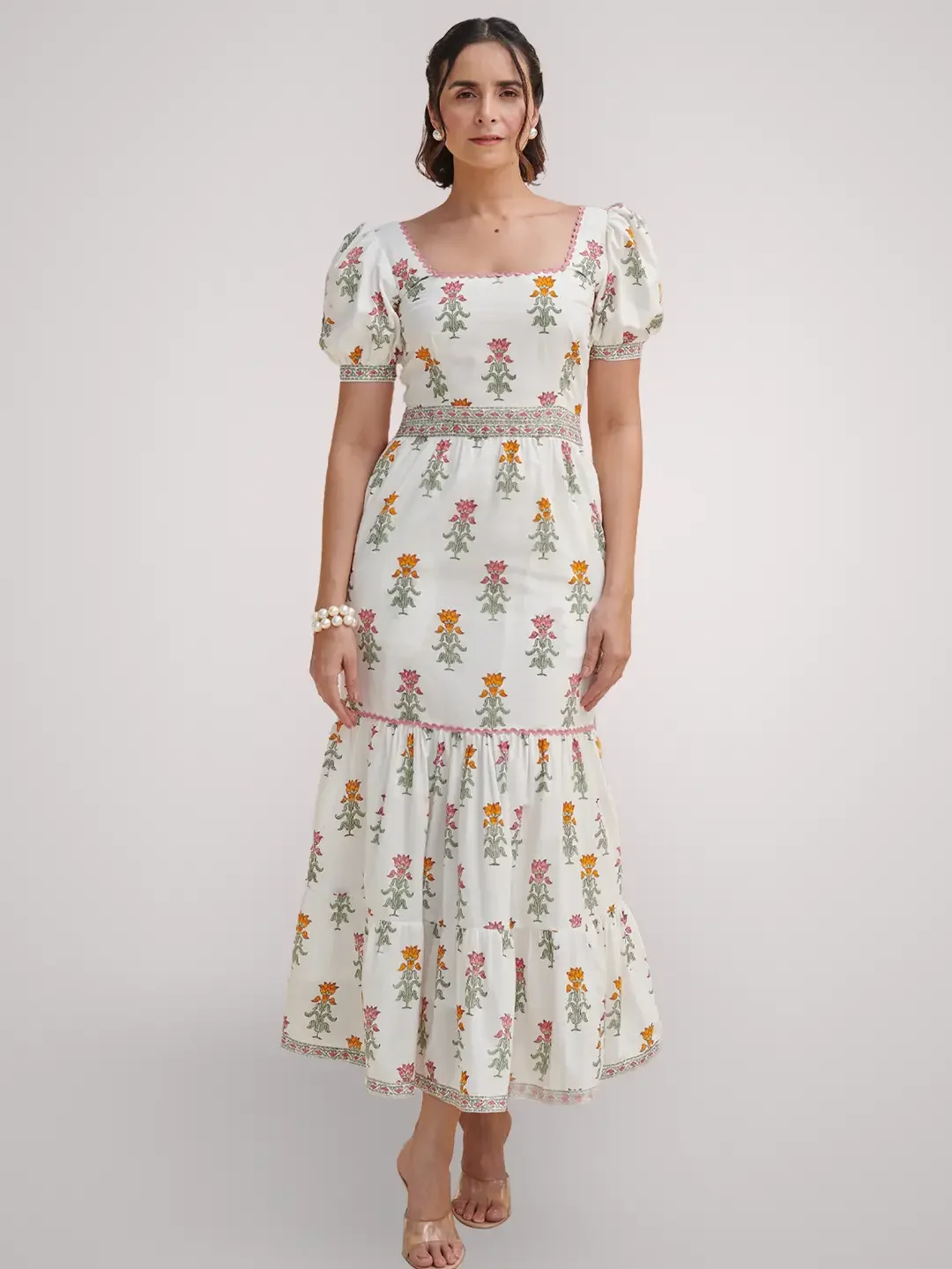Echo Pink Juliet Handblocked Dress