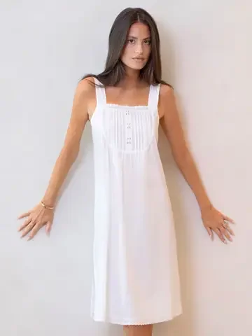 Jacaranda LIving Everly White Cotton NIghtgown