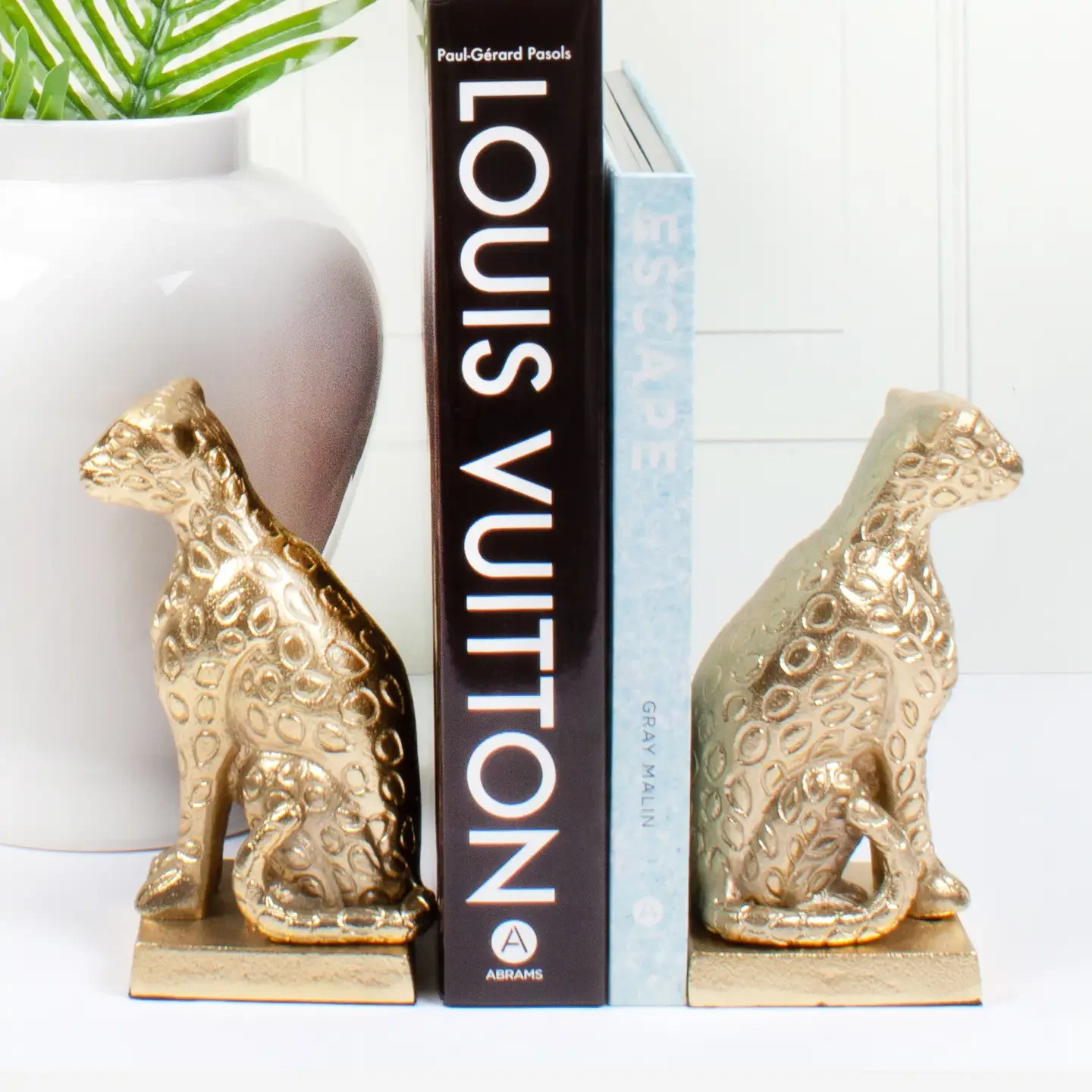 Gold Leopard Bookend Set of 2