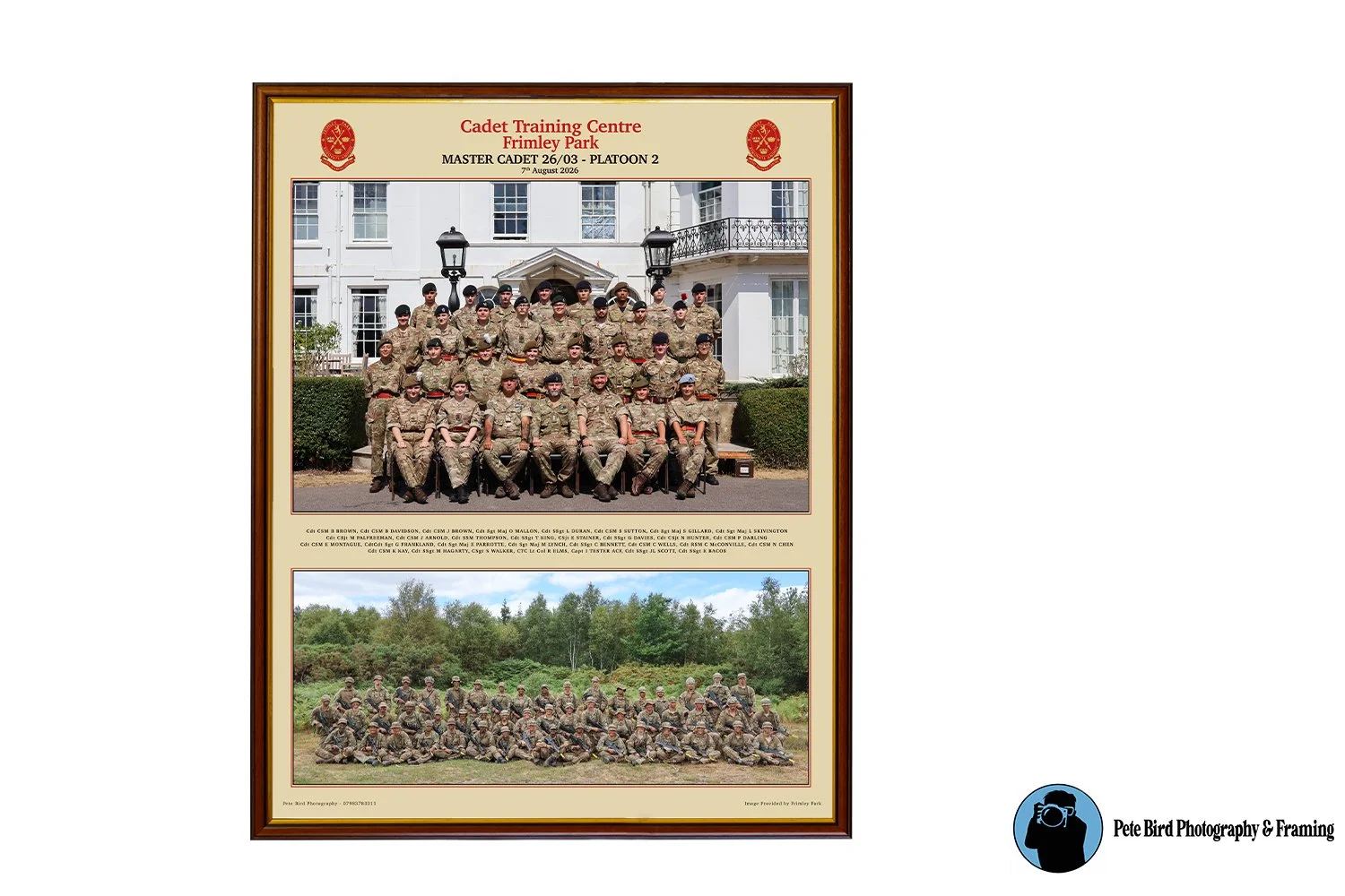Master Cadet 26/03 - Platoon Two - 7 Aug 26 - Double  3 Frame Colour Options (40.6x50.8cm) - CTC Frimley Park