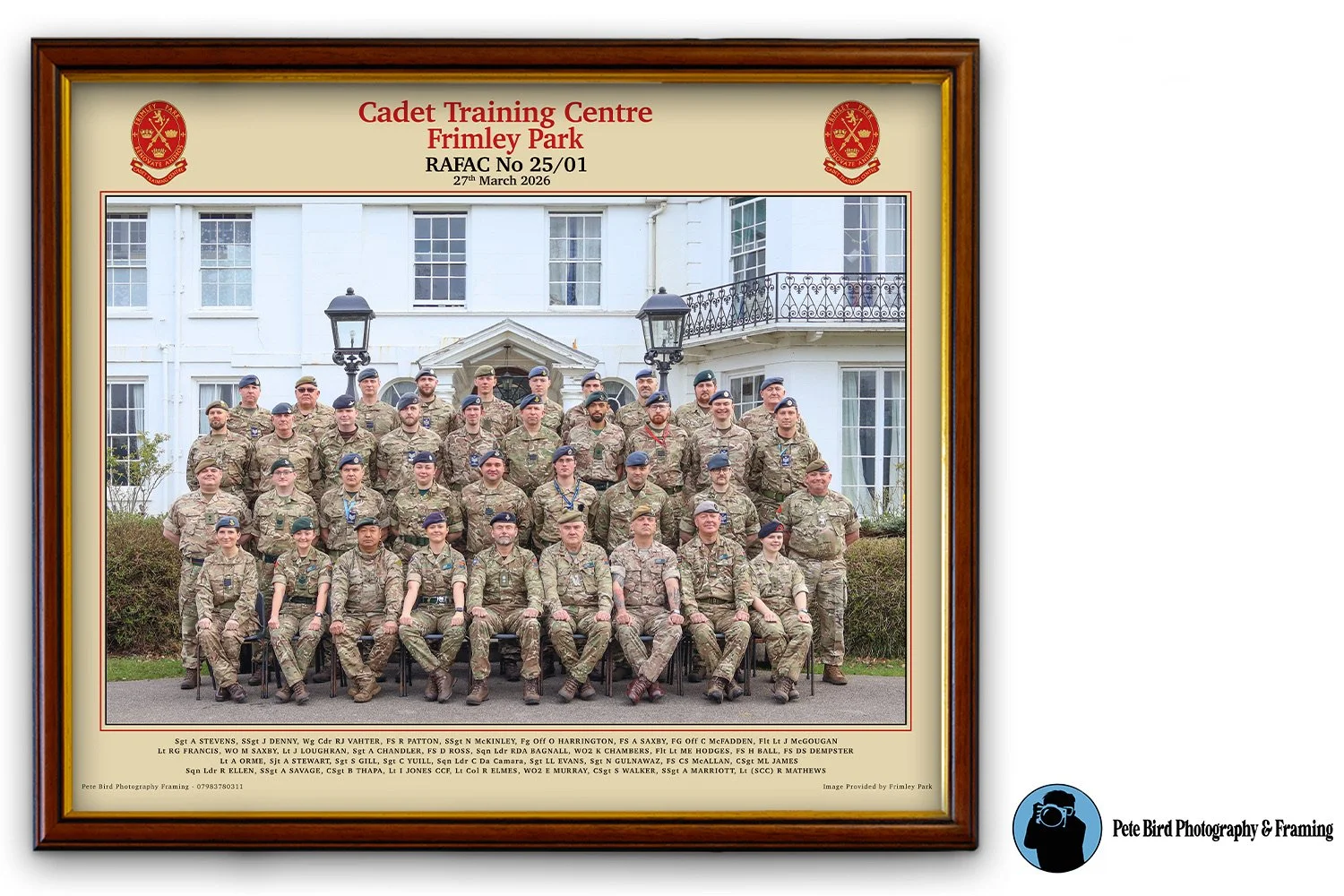 RAFAC Cse 25/01 - 27 Mar 26 - 3 Frame Colour Options (30x37.5cm) - CTC Frimley Park