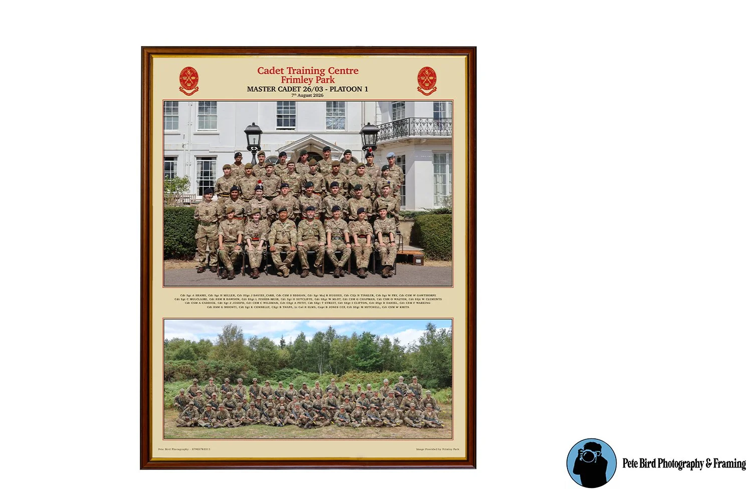 Master Cadet 26/03 - Platoon One - 7 Aug 26 - Double  3 Frame Colour Options (40.6x50.8cm) - CTC Frimley Park