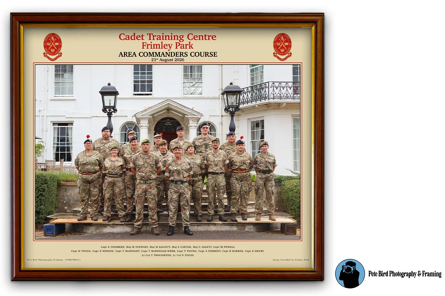 Area Commanders Cse -  21 Aug 26  - 3 Frame Colour Options (30x37.5cm) - CTC Frimley Park