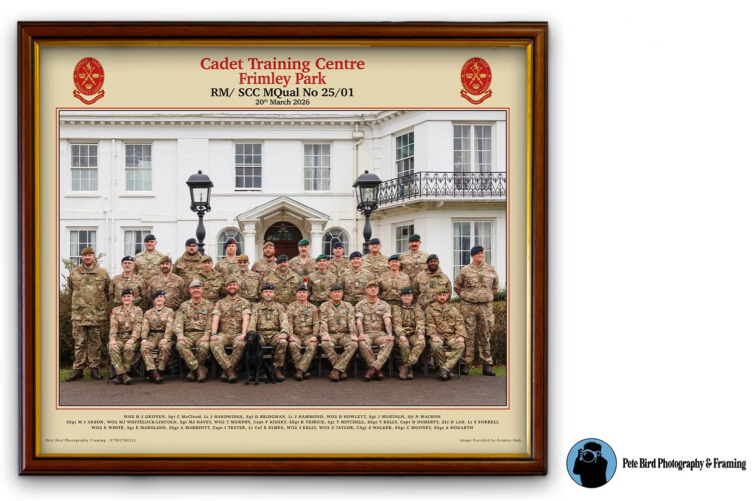 RM & SCC MQual Cse 25/01 - 20 Mar 26  - 3 Frame Colour Options (30x37.5cm) - CTC Frimley Park