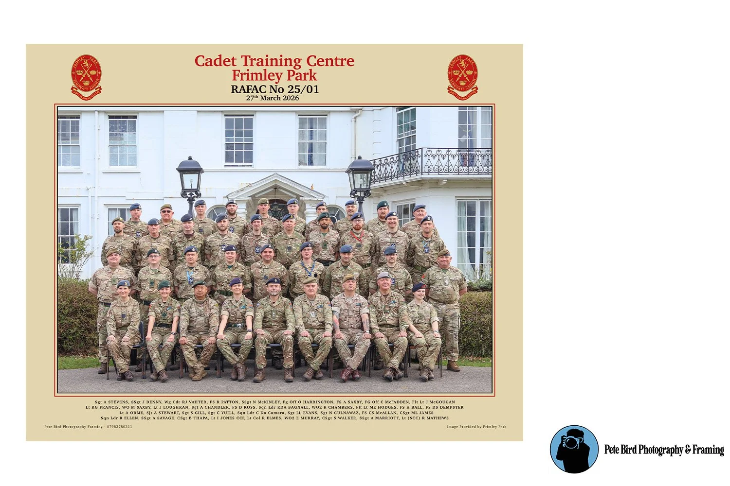 RAFAC Cse 25/01 - 27 Mar 26 - PRINT ONLY - (30x37.5cm) - CTC Frimley Park