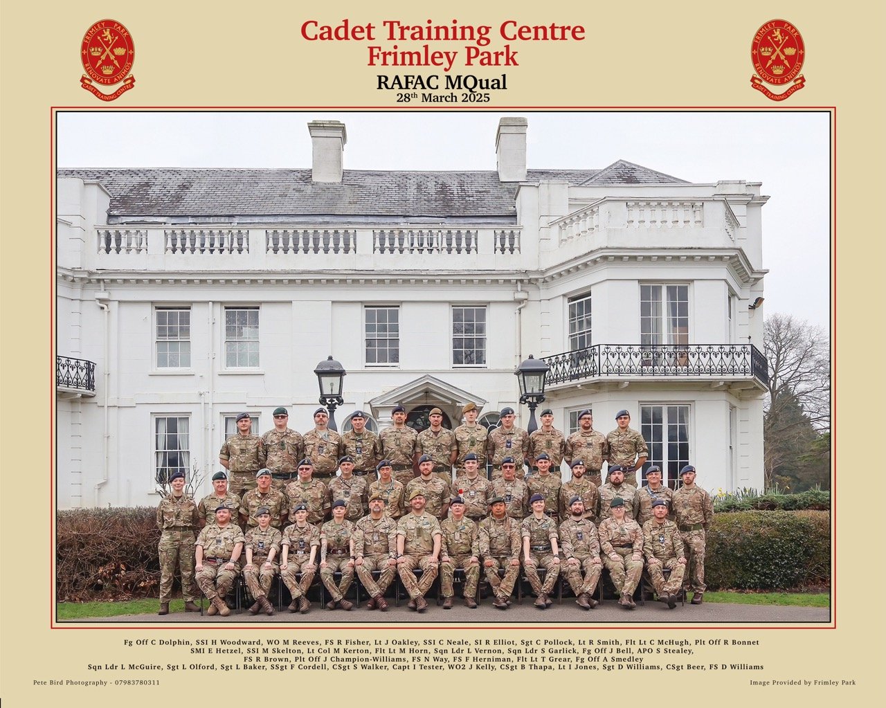 Moi Course Rafac RAFAC MQual COURSE 28 Mar 25- 3 Frame Colour Options (32x42cm) - CTC ...