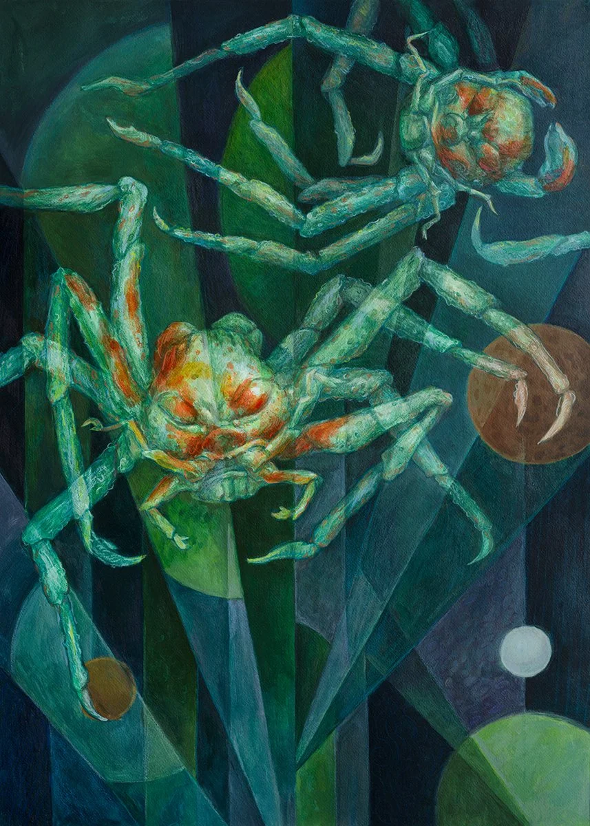 "Aaj-Kegon Ghost Crabs" original painting