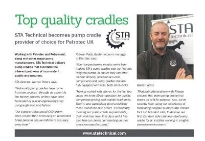 STA becomes pump cradle provider of choice