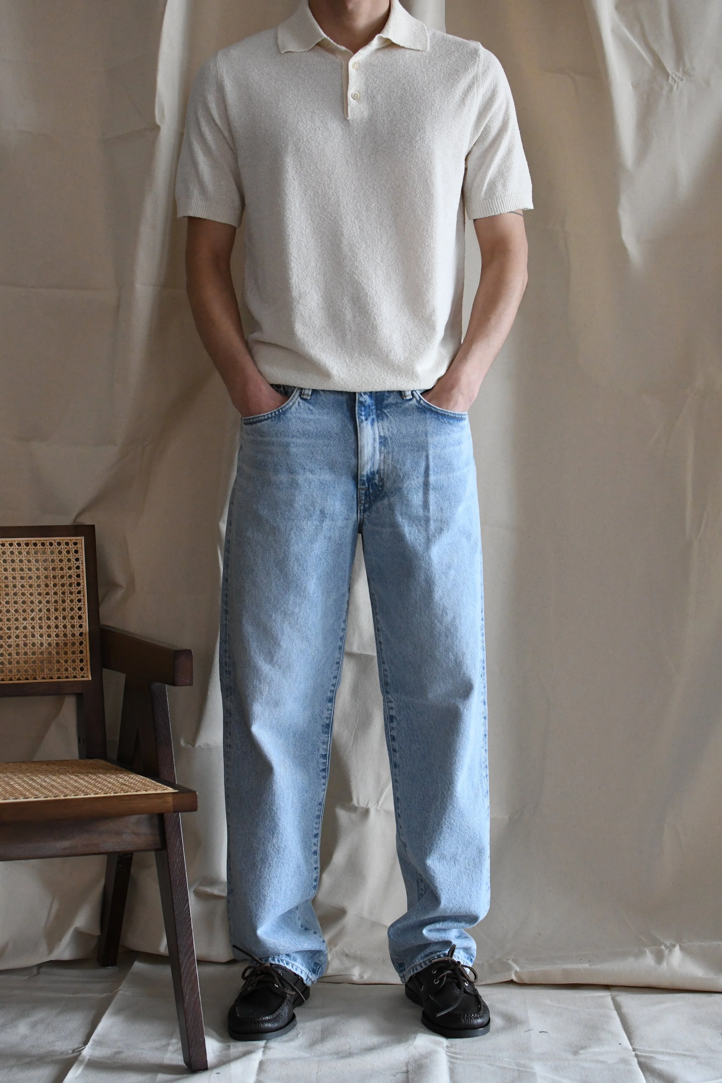 Denim Edwin tinta unita lavato. Massima espressione dell’artigianalità e la competenza giapponese nel denim.