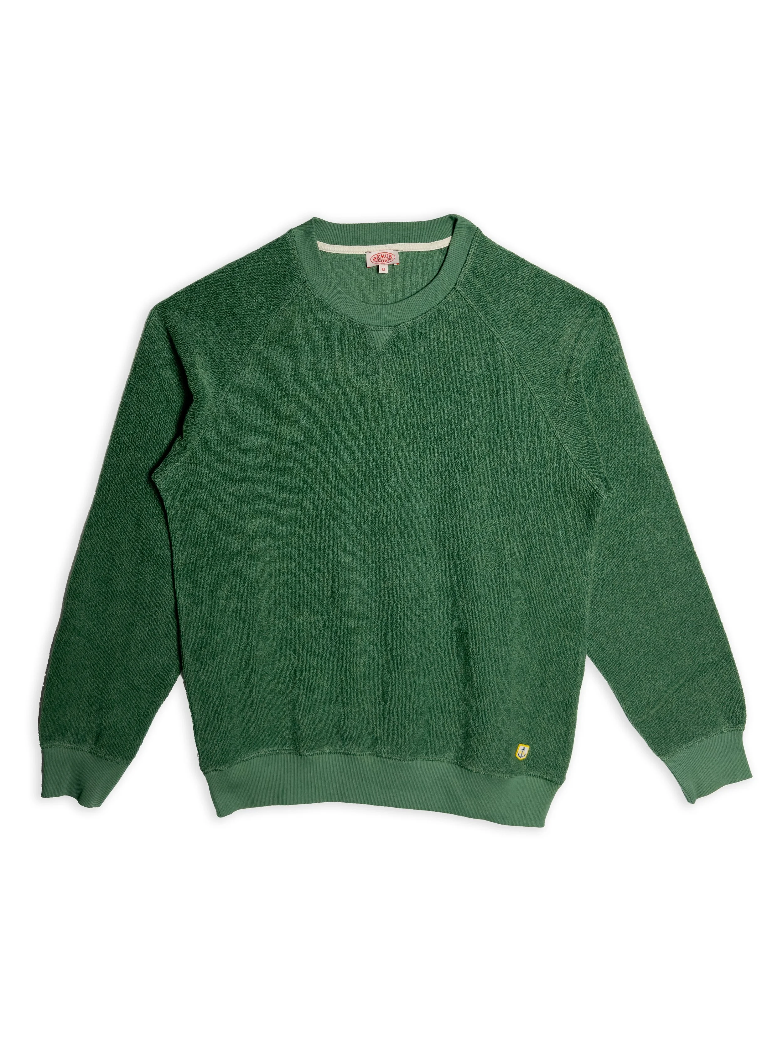 Felpa Armor Lux Heritage tinta unita in cotone effetto spugna. Ispirazione storica marina militare francese.