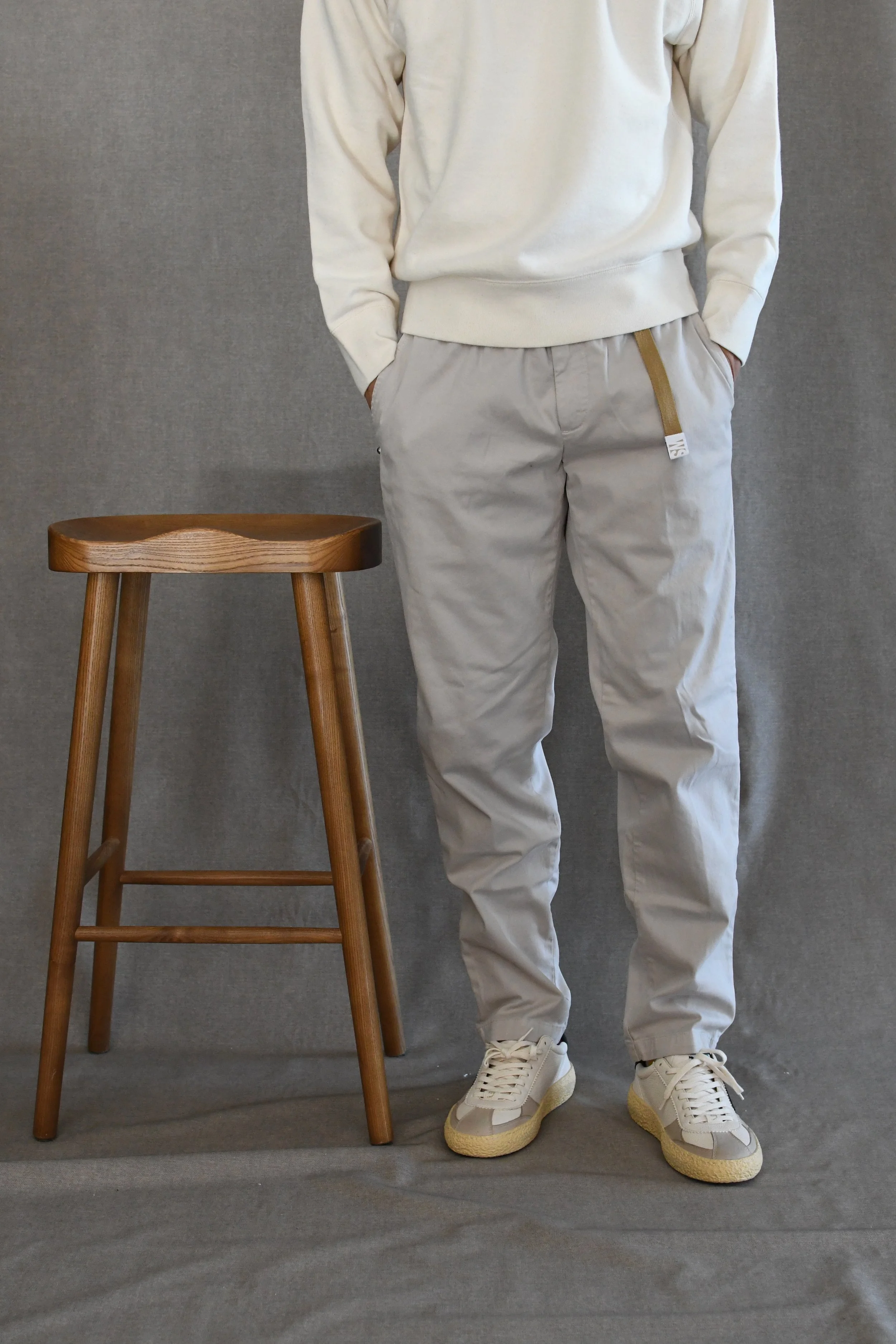 Pantalone White Sand tinta unita in cotone.