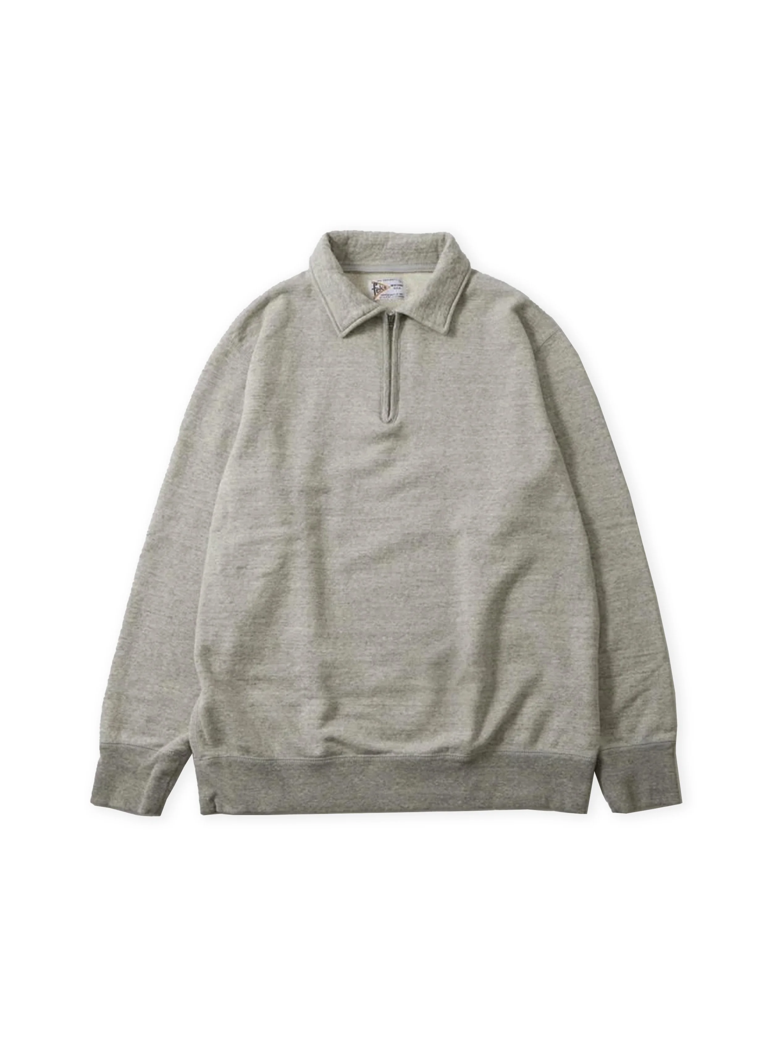 Felco - Polo Manica Lunga Half Zip Sweat 10oz French Terry Twisted Grey