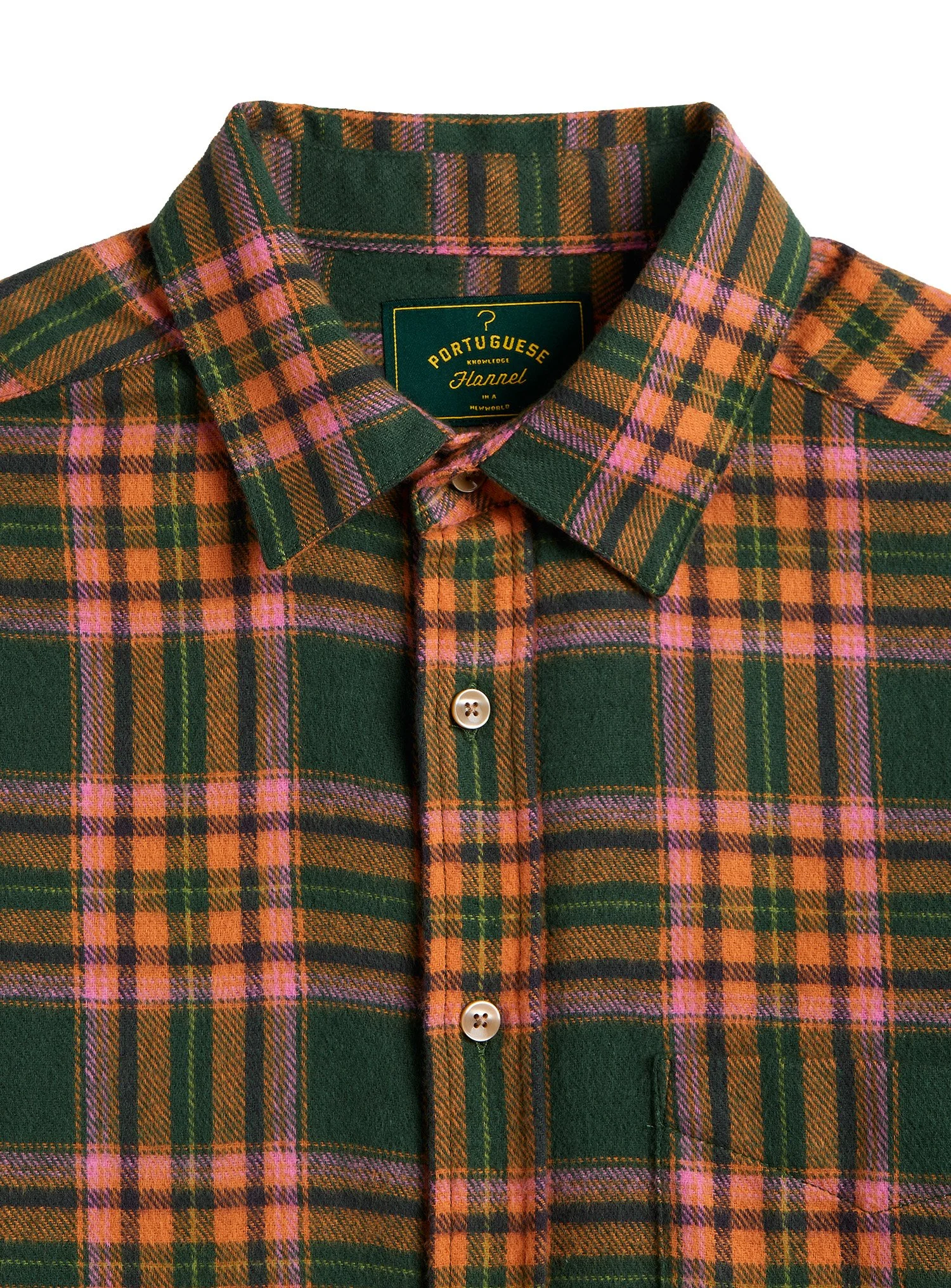 Camicia Portuguese Flannel in morbida flanella di cotone. Tessuti di ispirazione heritage portoghese.