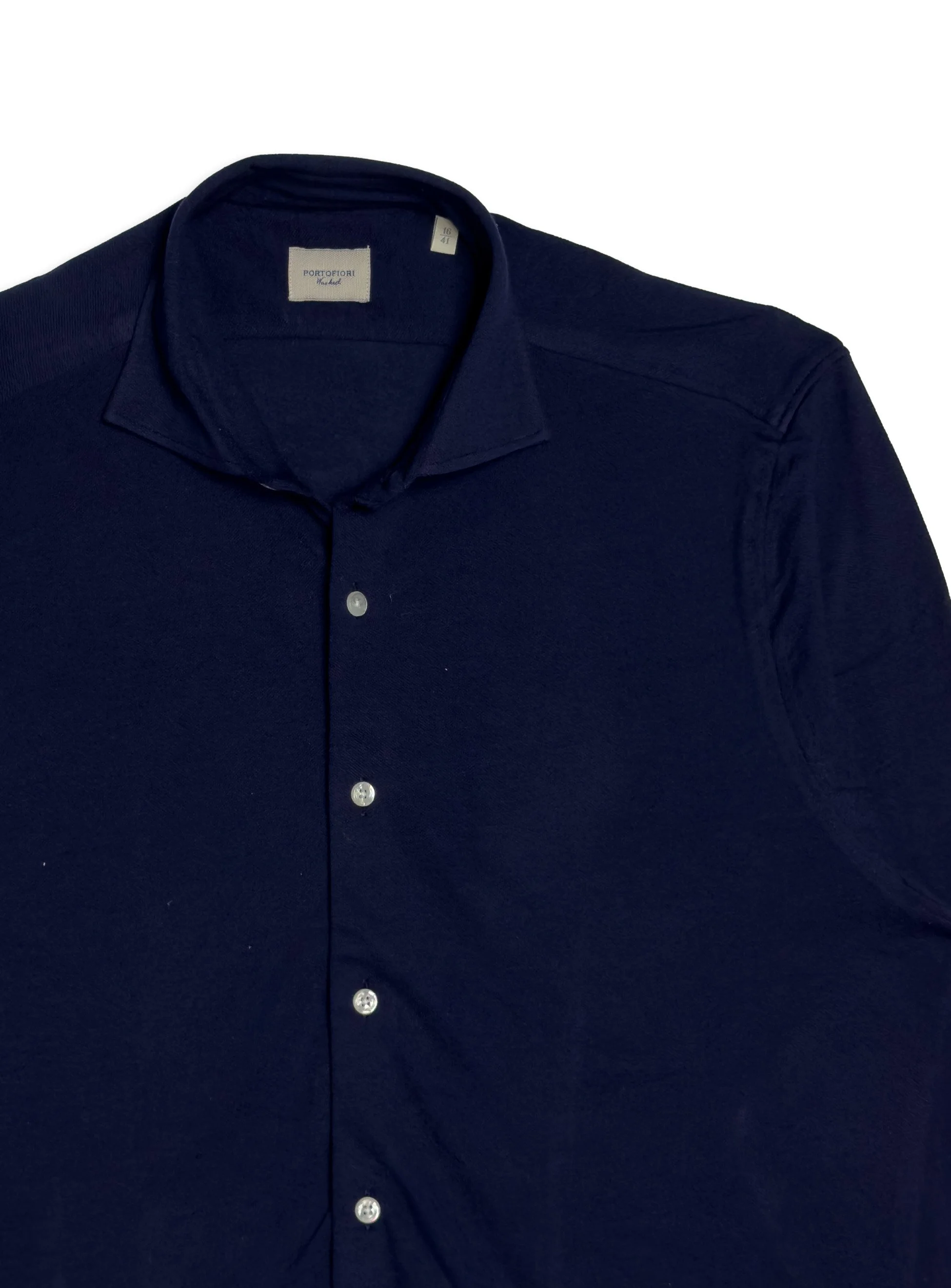 Camicia Portofiori in cotone leggero effetto polo in Jersey