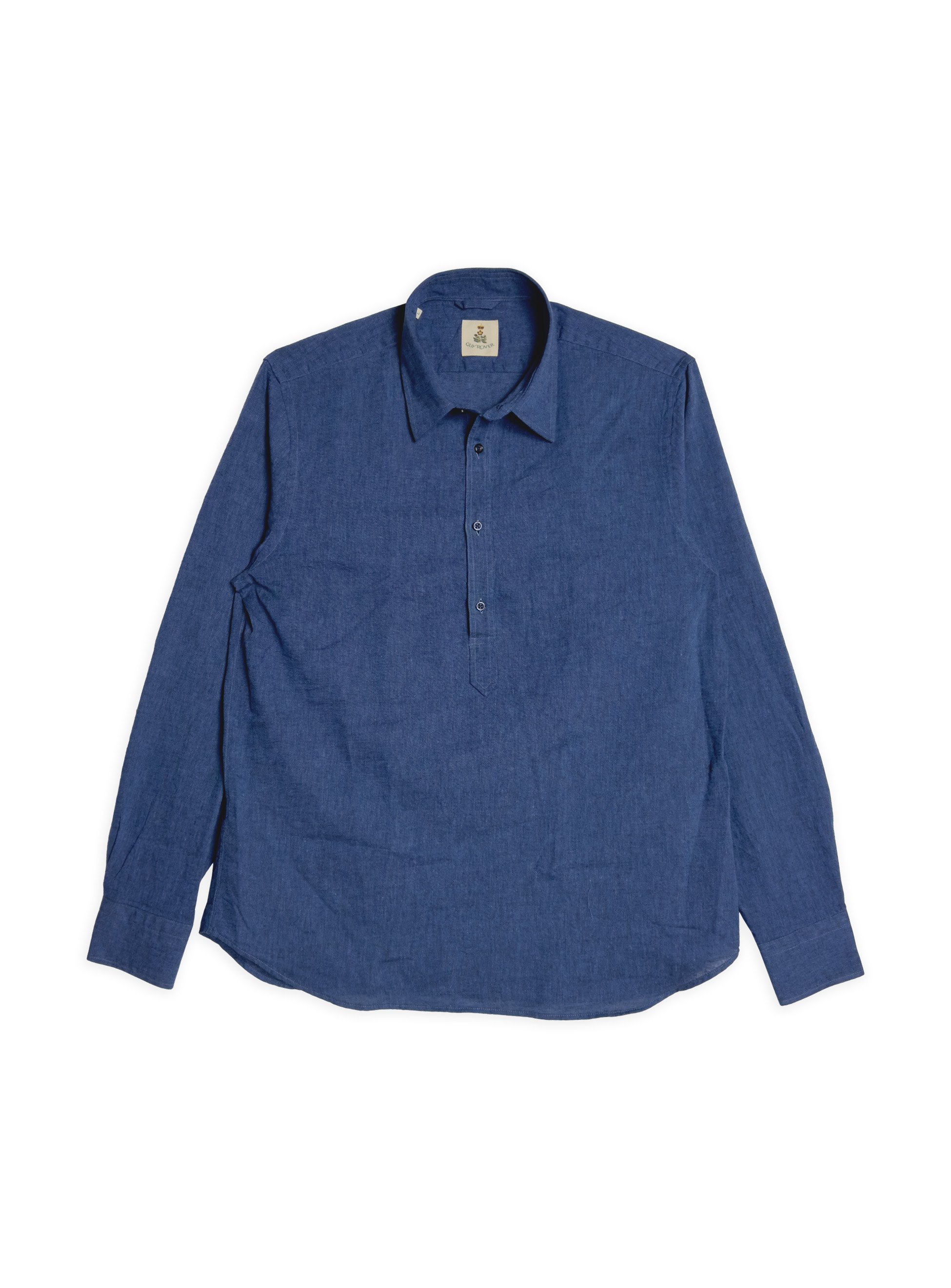 Camicia Guy Rover serafino in lino, tinta unita.