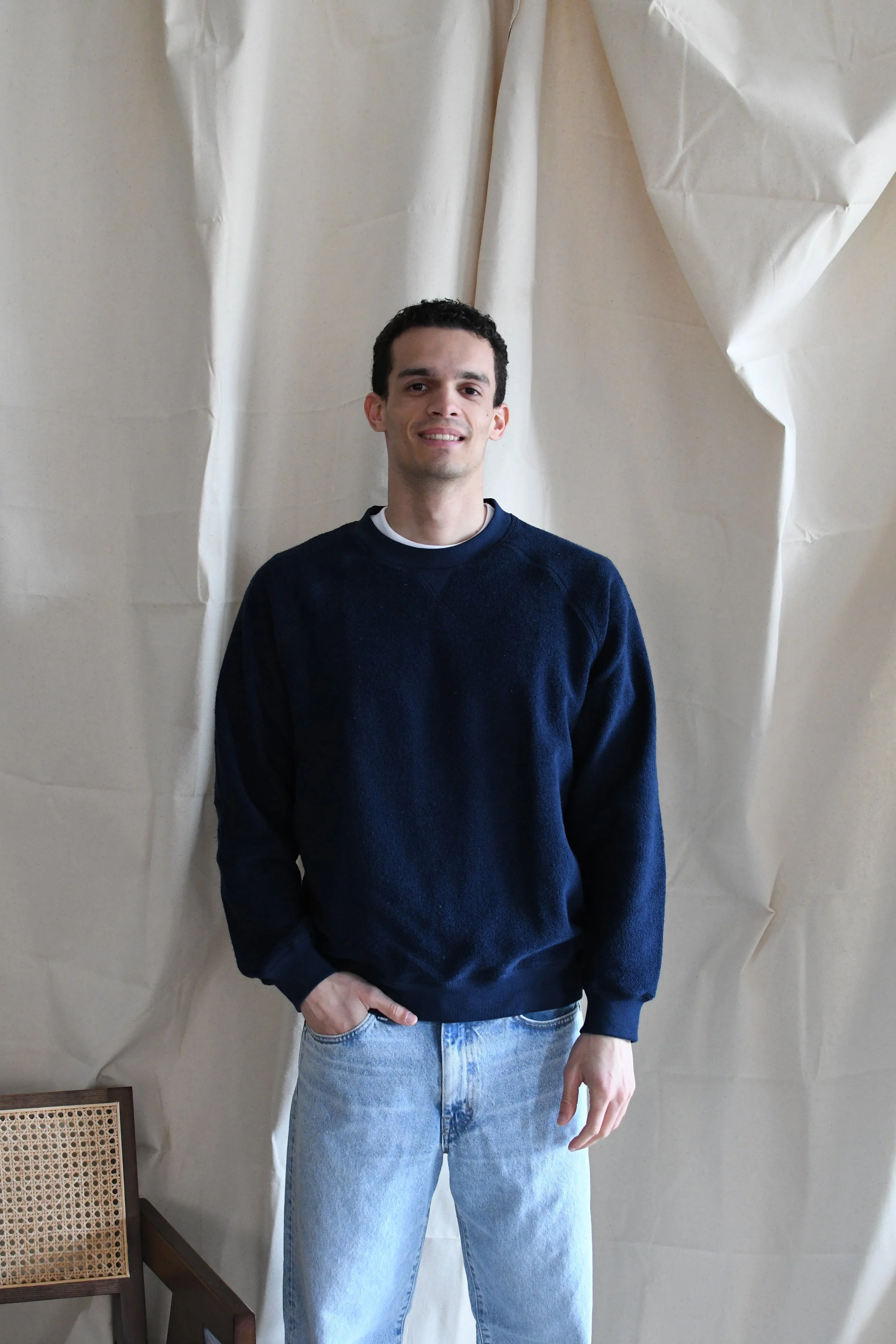 Felpa Armor Lux Heritage tinta unita in cotone effetto spugna. Ispirazione storica marina militare francese.