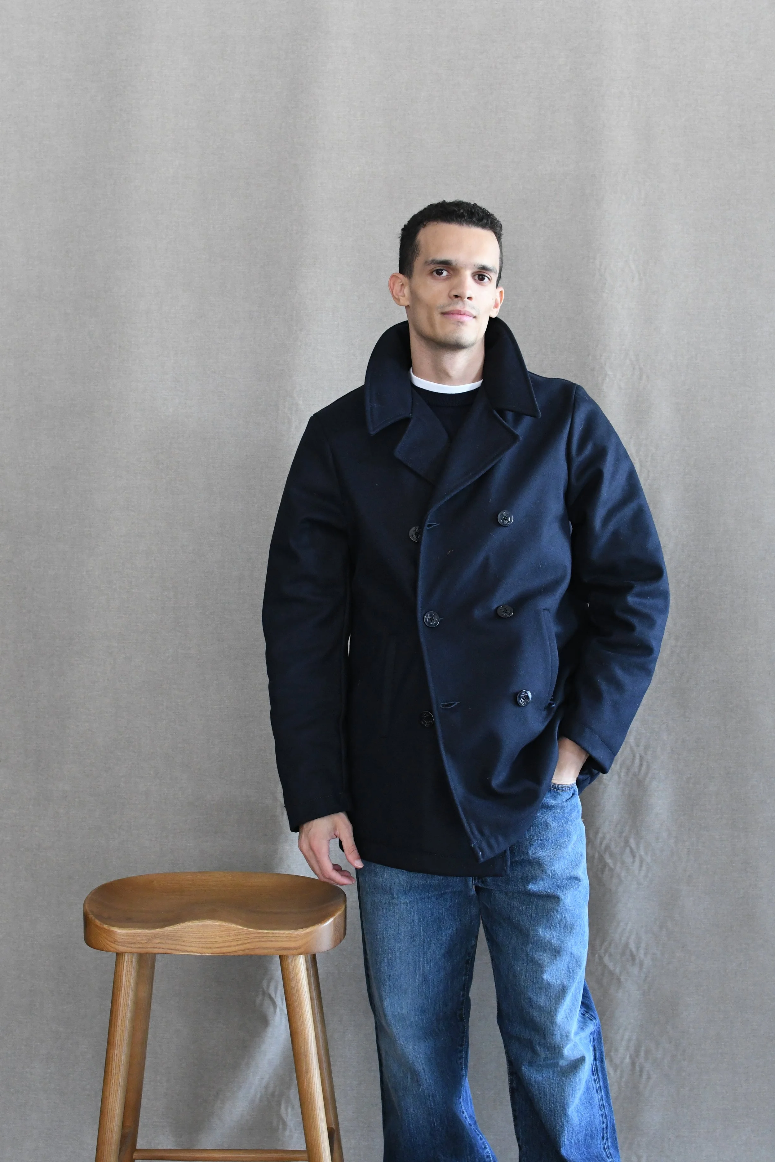 Peacoat Bl’Ker doppio petto della marina militare imbottito.