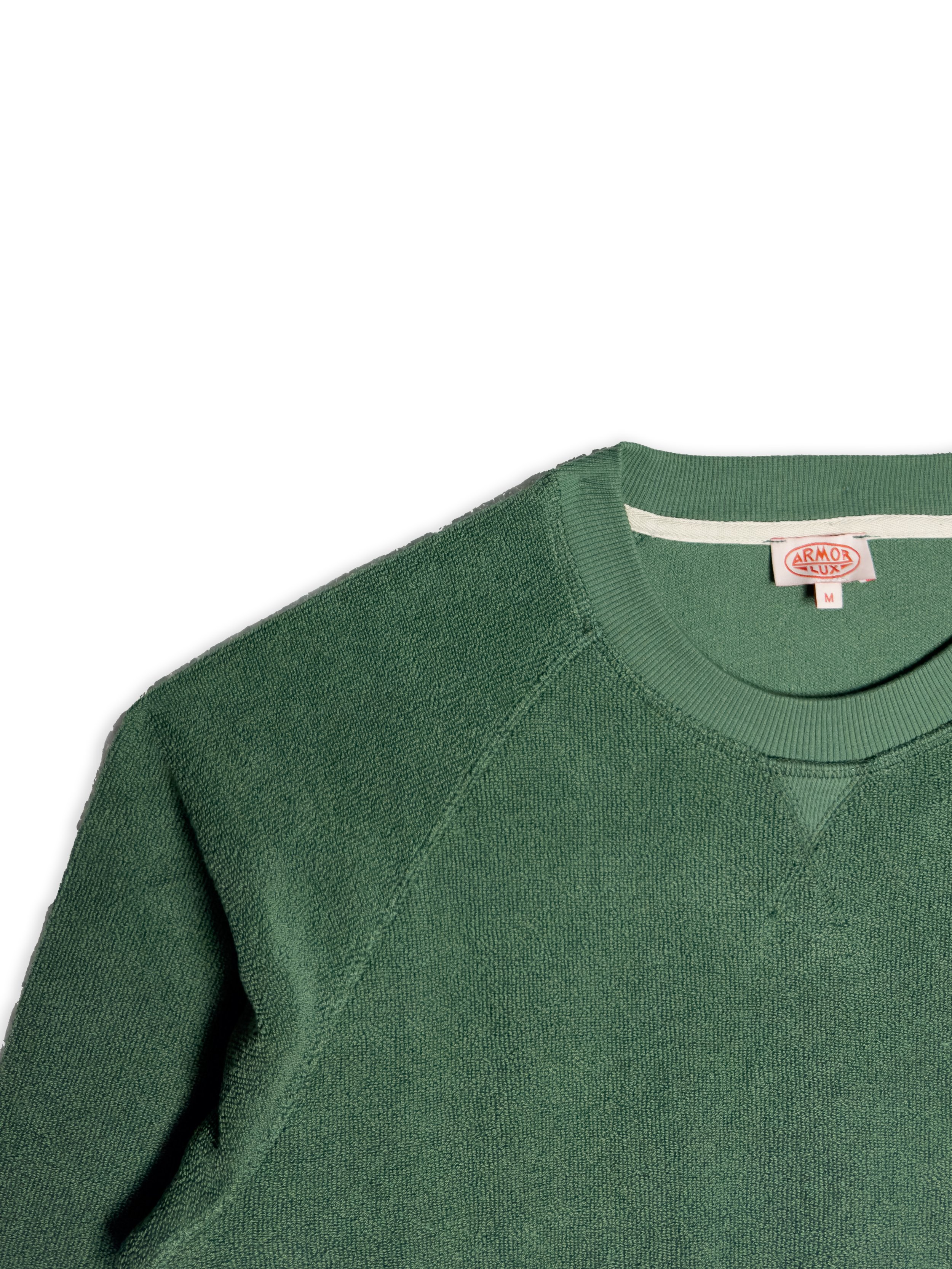 Felpa Armor Lux Heritage tinta unita in cotone effetto spugna. Ispirazione storica marina militare francese.