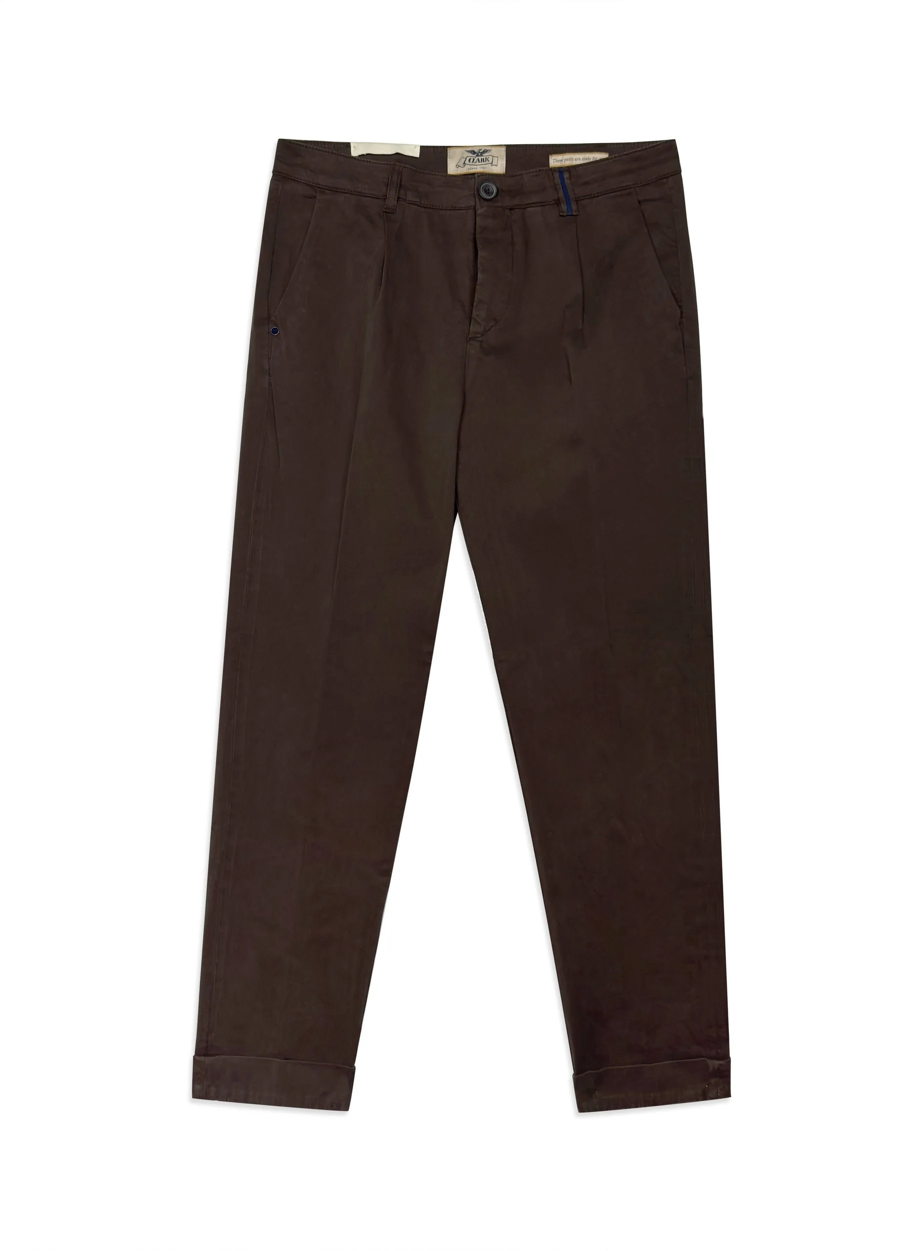 Pantalone Clark in cotone gabardina tinta unita.
