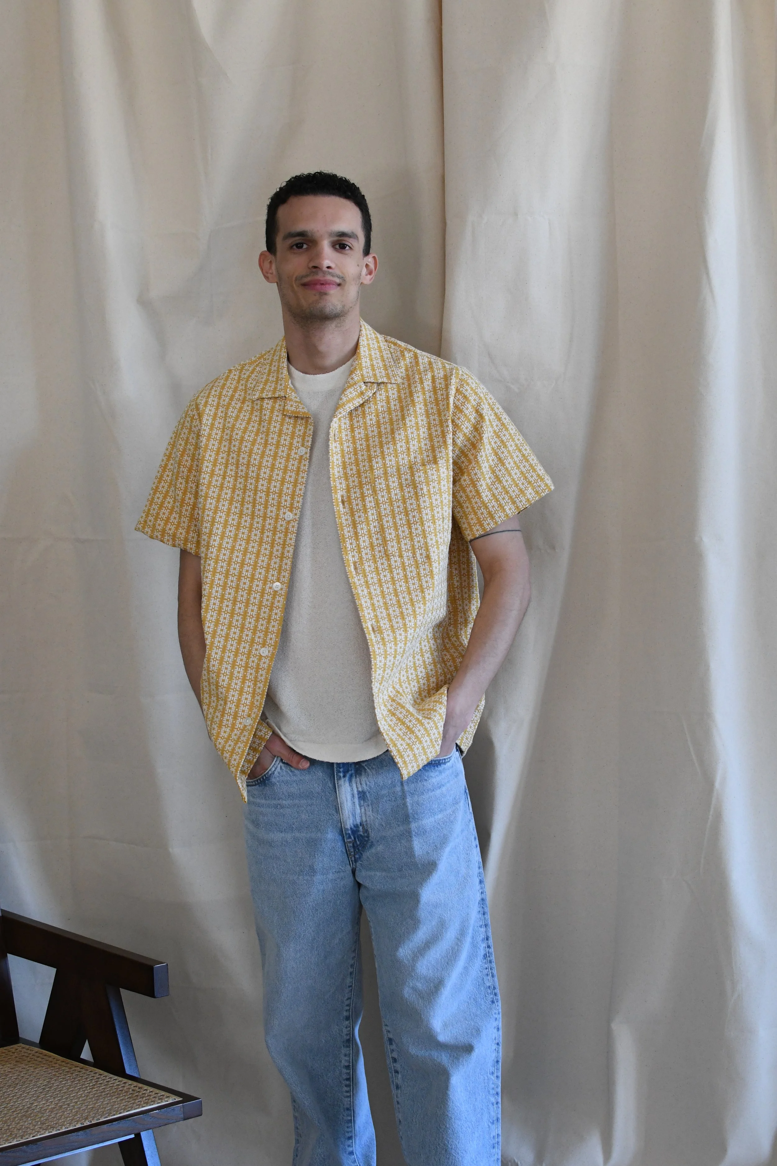 Camicia Portuguese Flannel mezza manica a fantasia. Tessuti di ispirazione d’archivio.