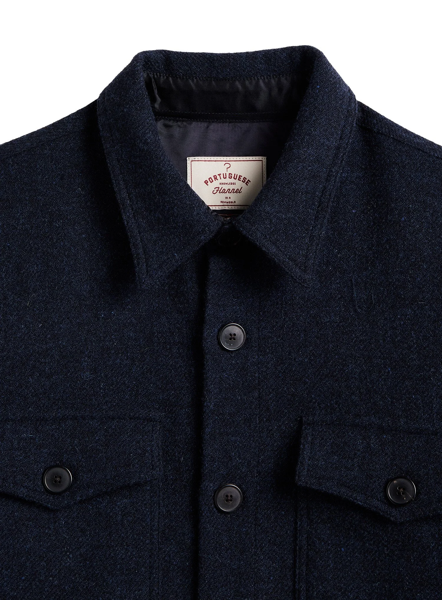 Overshirt Portuguese Flannel in lana. Tessuti di ispirazione heritage portoghese.