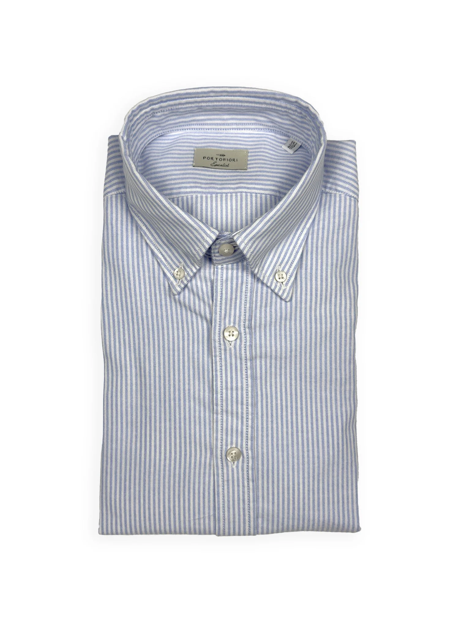 Portofiori - Camicia Oxford Button Down Bianco/Azzurro