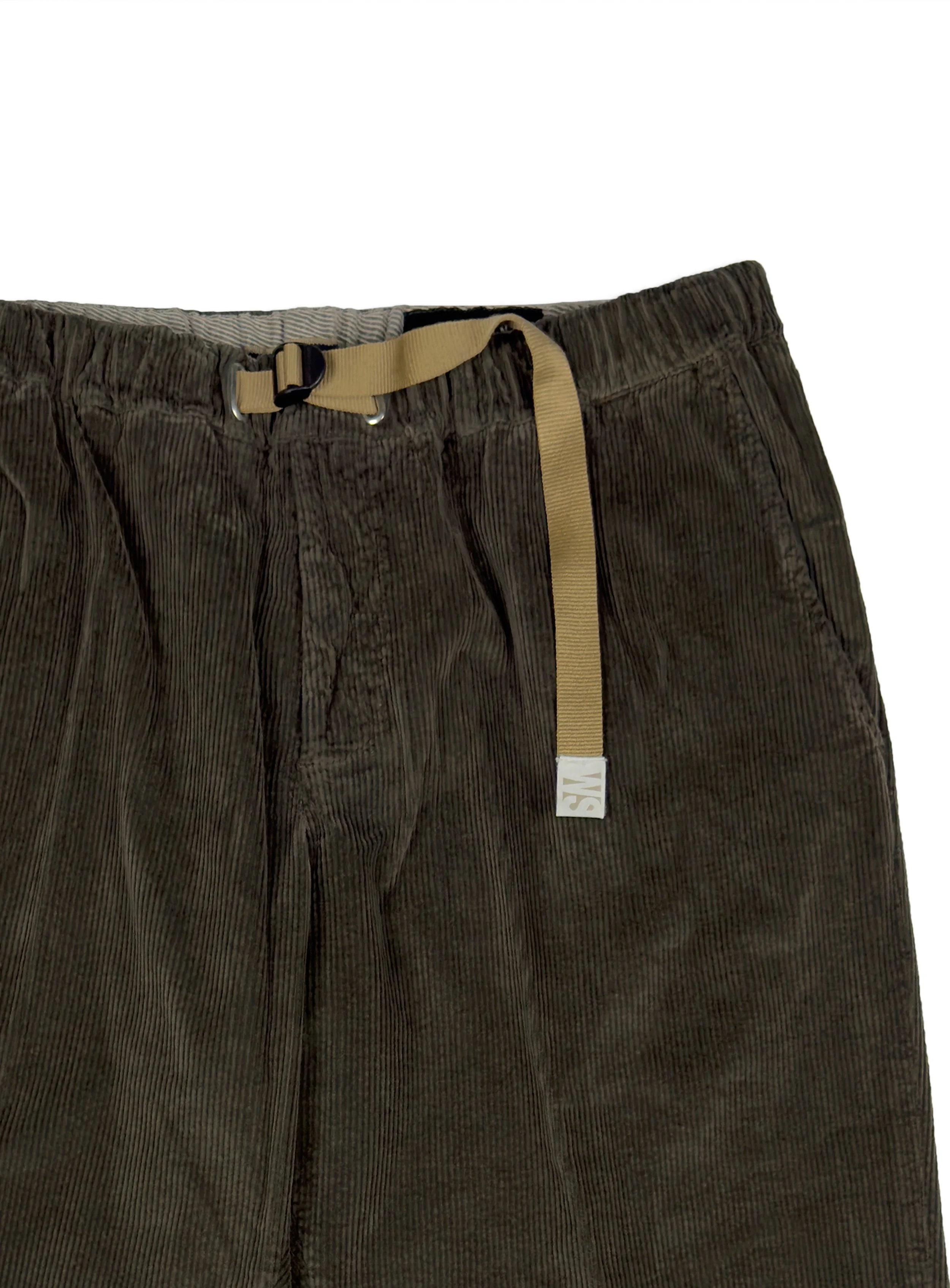 Pantalone White Sand tinta unita in velluto.