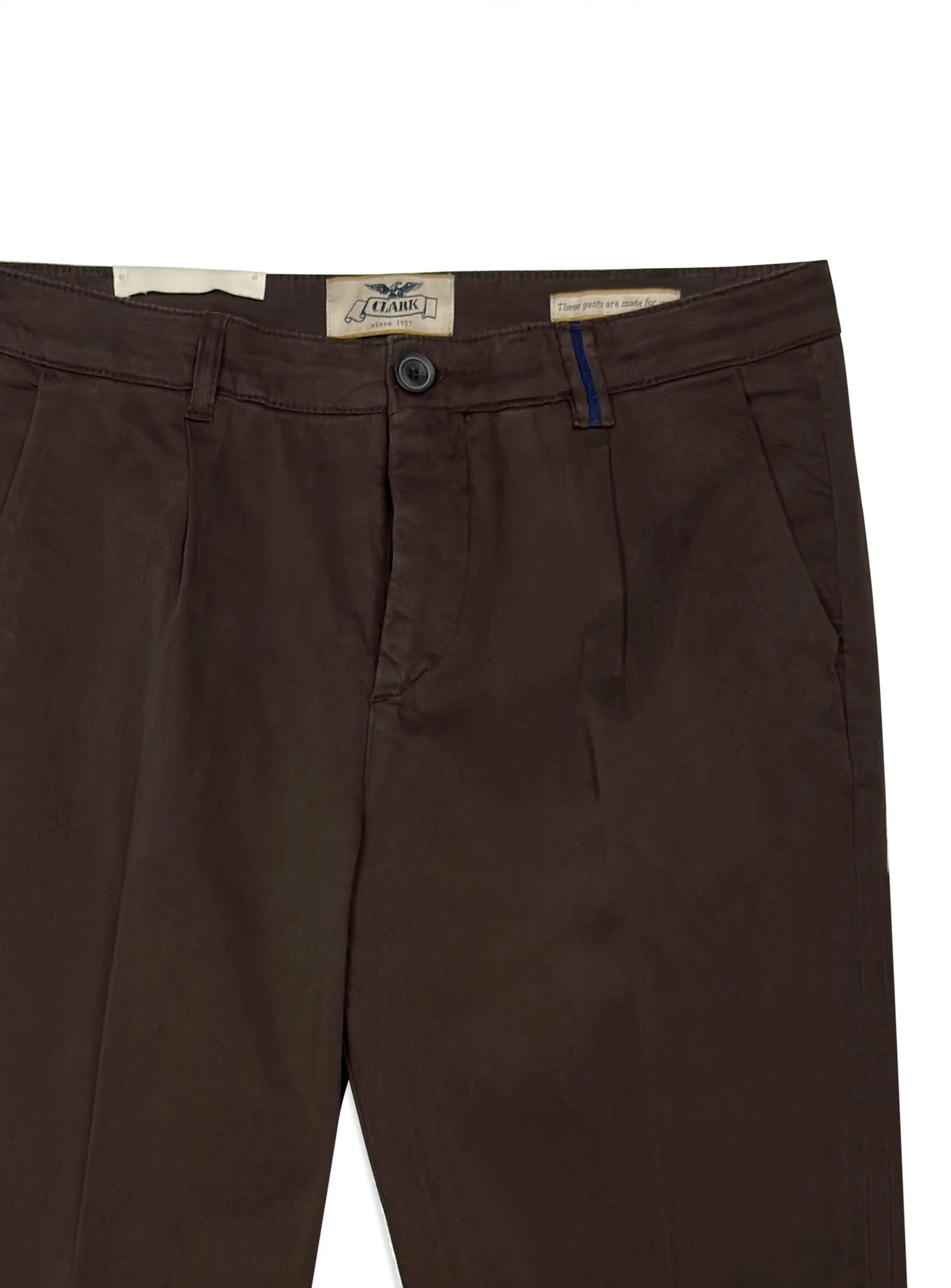 Pantalone Clark in cotone gabardina tinta unita.