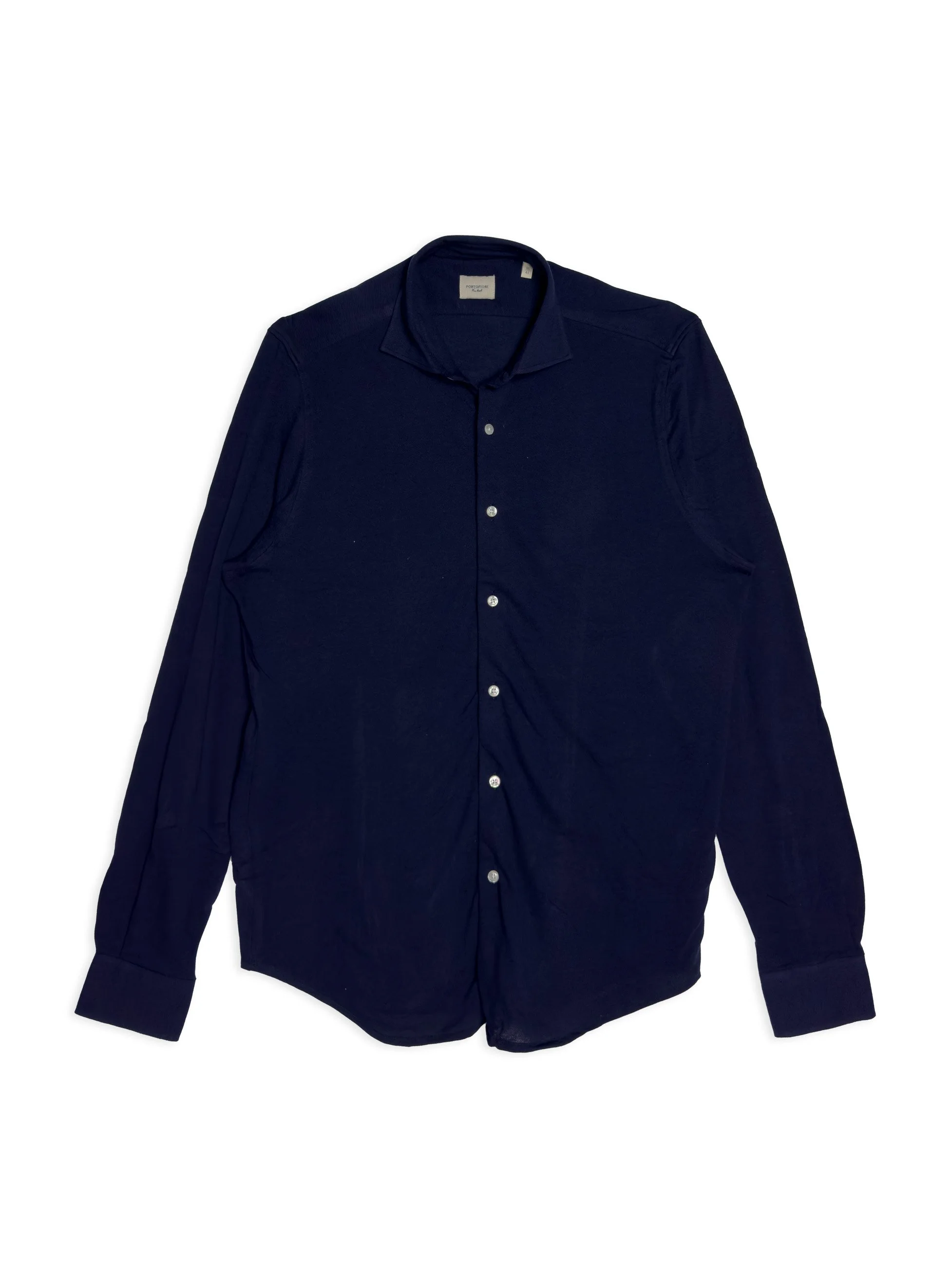 Camicia Portofiori in cotone leggero effetto polo in Jersey