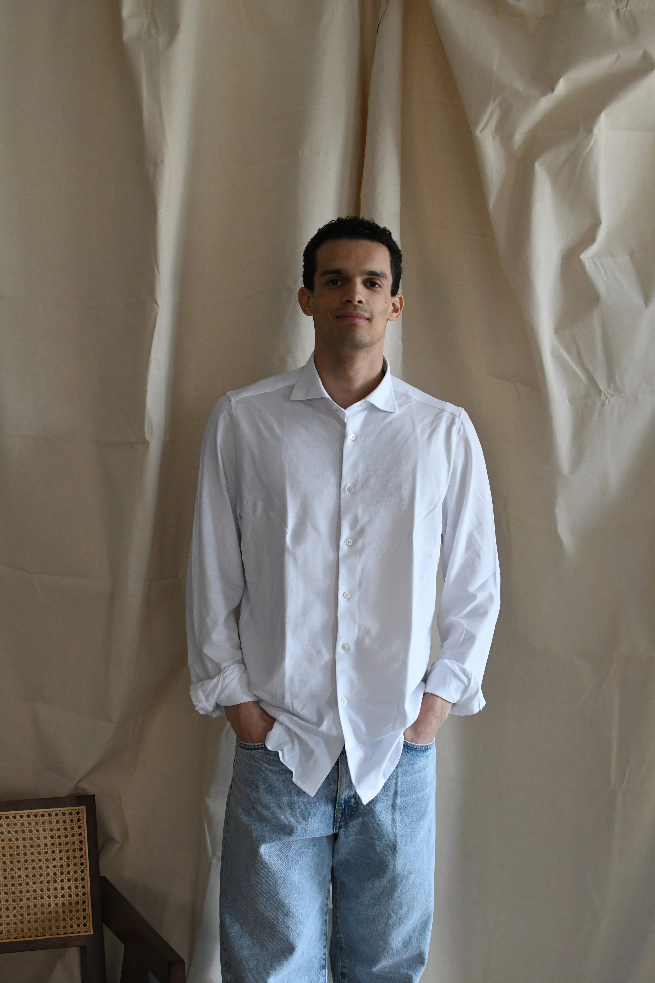 Camicia Portofiori in cotone leggero effetto polo in Jersey