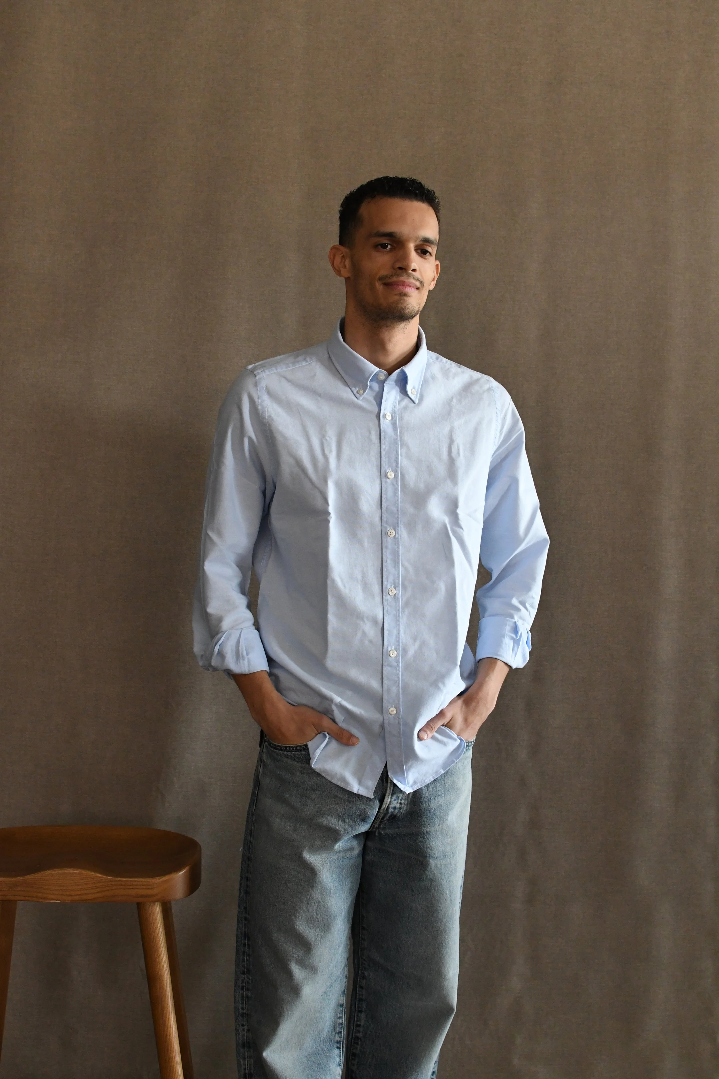 Camicia Portofiori in cotone oxford con collo bottoni down.