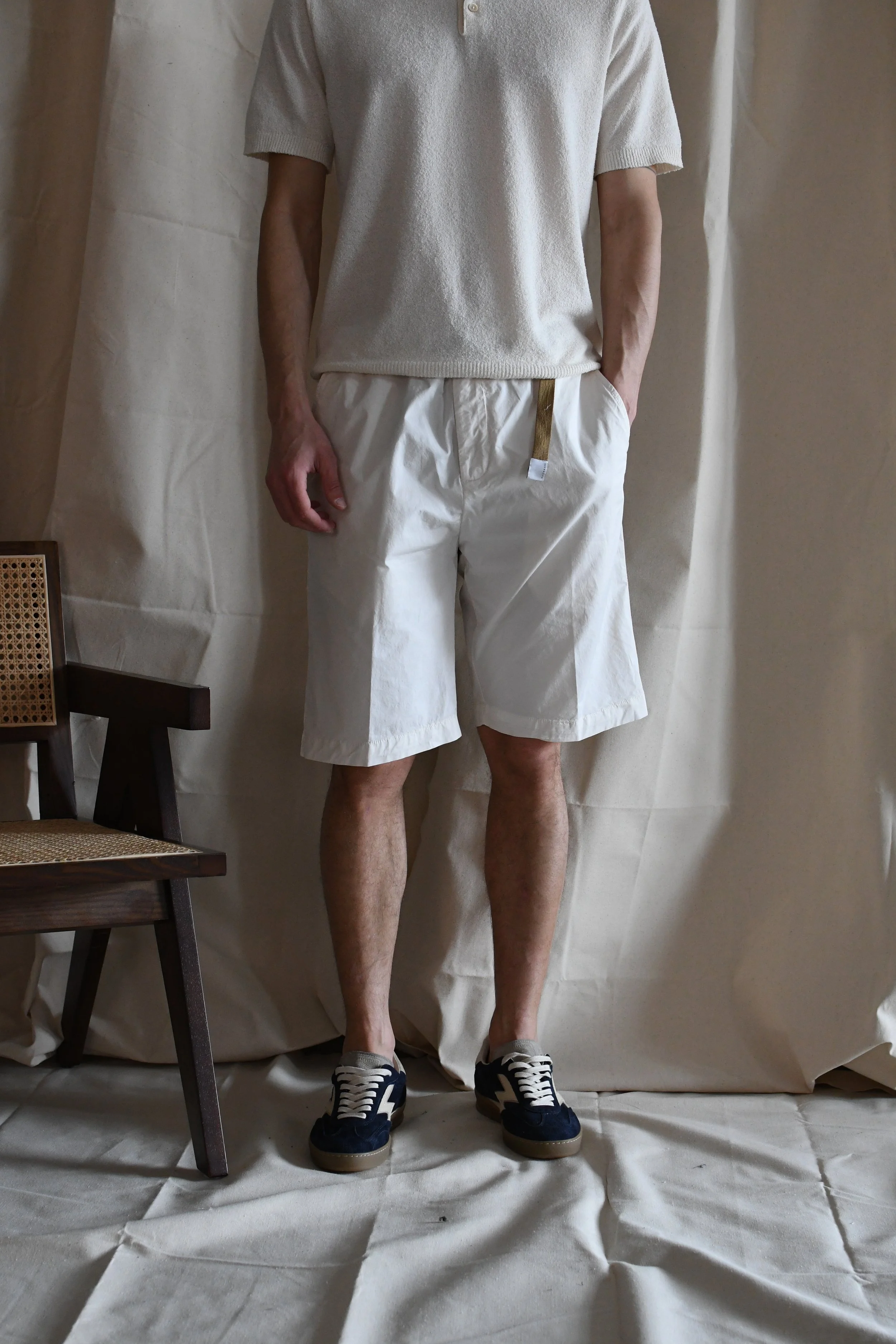 Bermuda White Sand tinta unita con vita elasticizzata