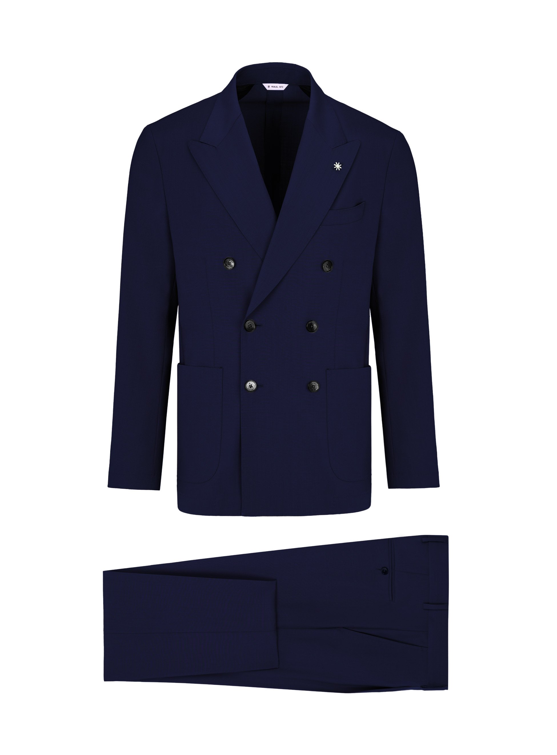 Manuel Ritz - Abito Doppio Petto Fresco Lana Blu