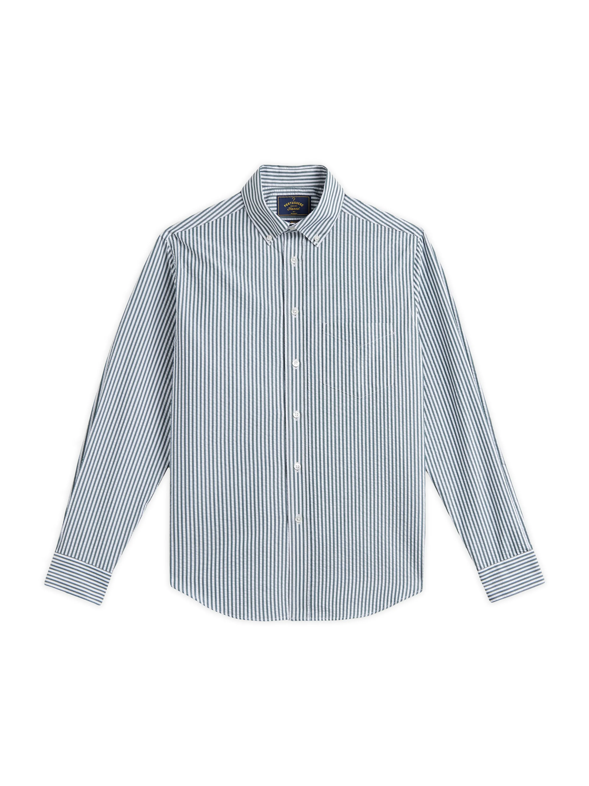 Portuguese Flannel - Camicia Atlantico Stripe Bianco/Verde