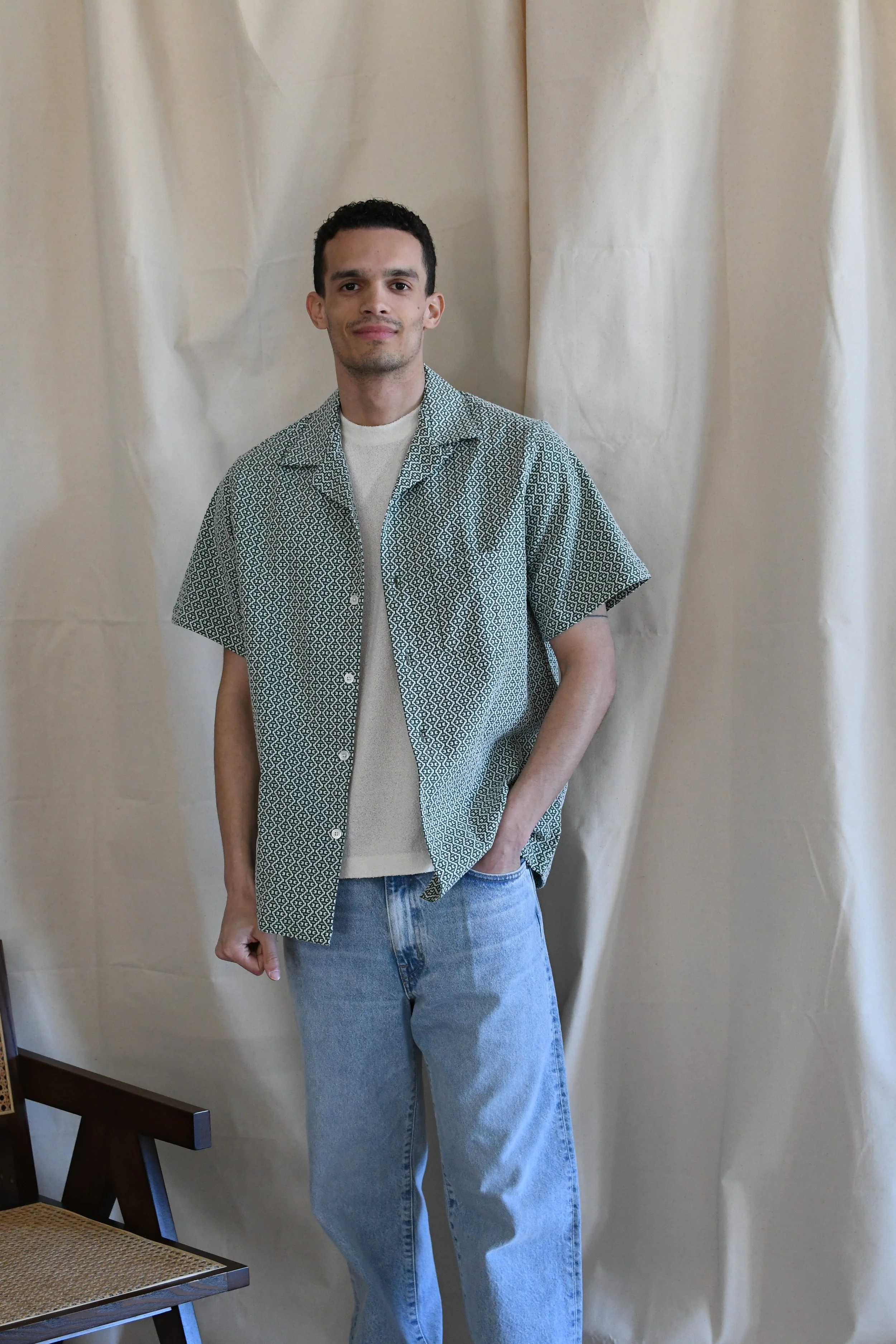 Camicia Portuguese Flannel mezza manica a fantasia. Tessuti di ispirazione d’archivio.