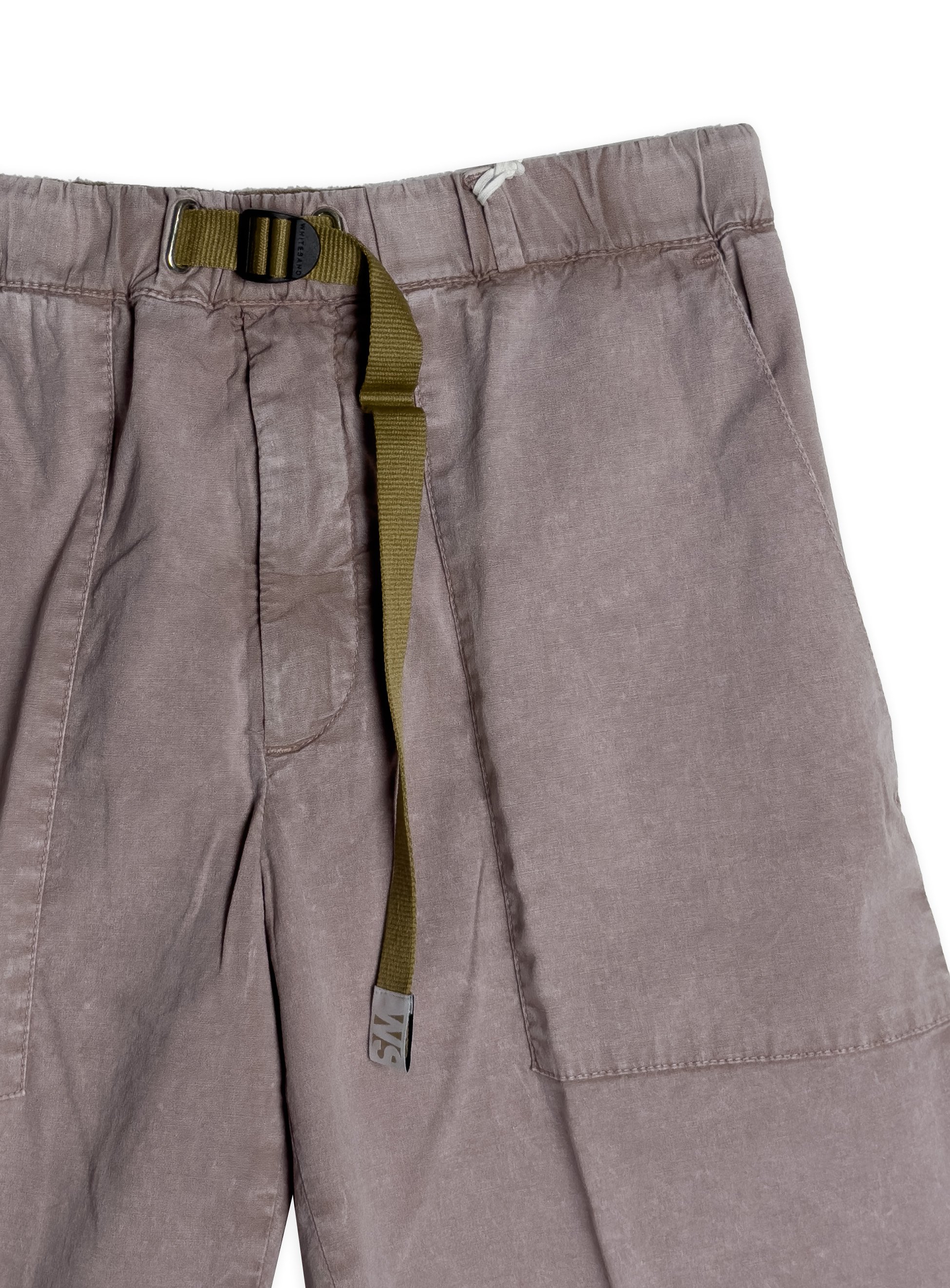 Bermuda White Sand tinta unita effetto lavato con vita elasticizzata