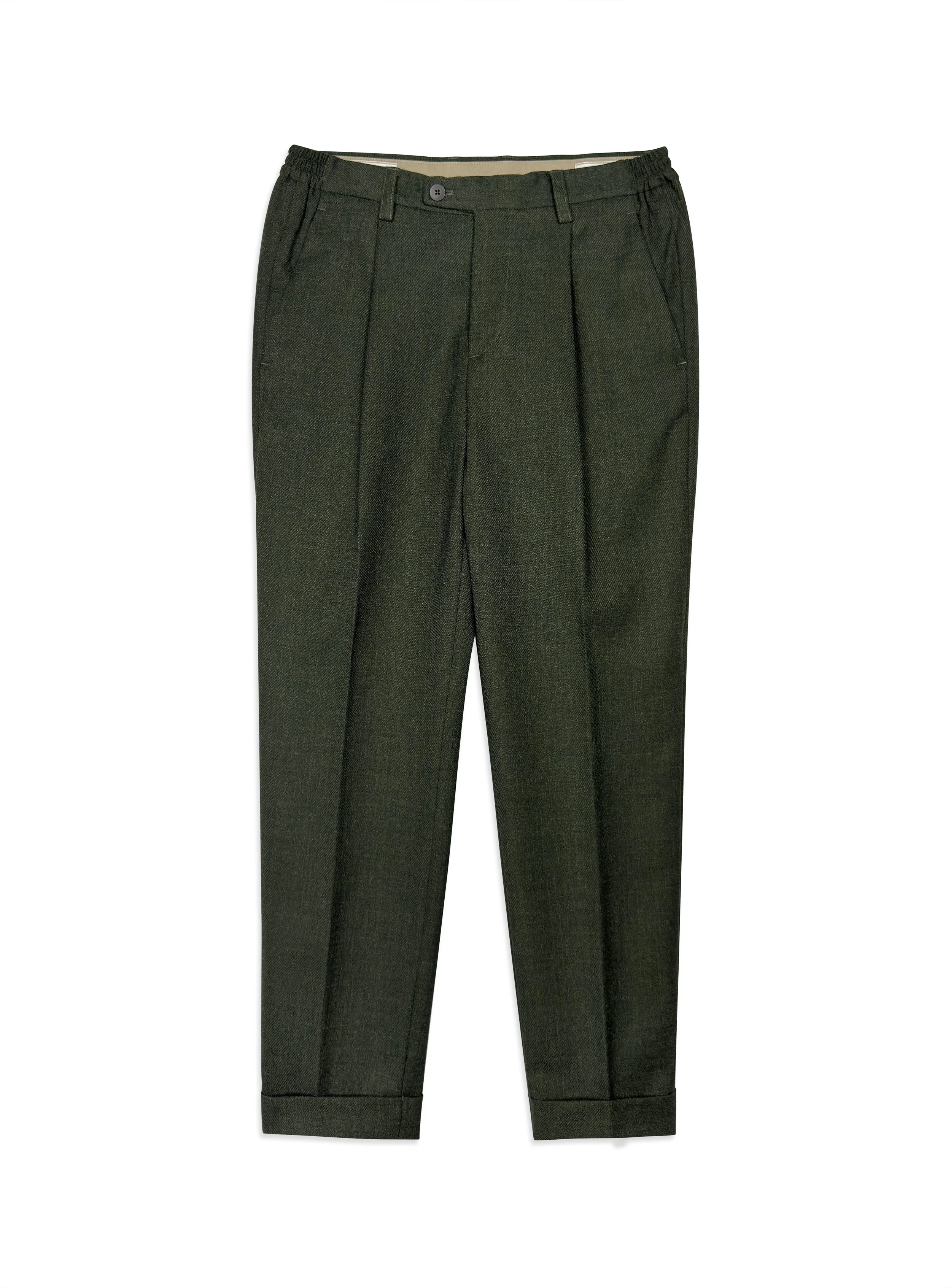 Pantalone Devorè in misto lana tinta unita con pinces.