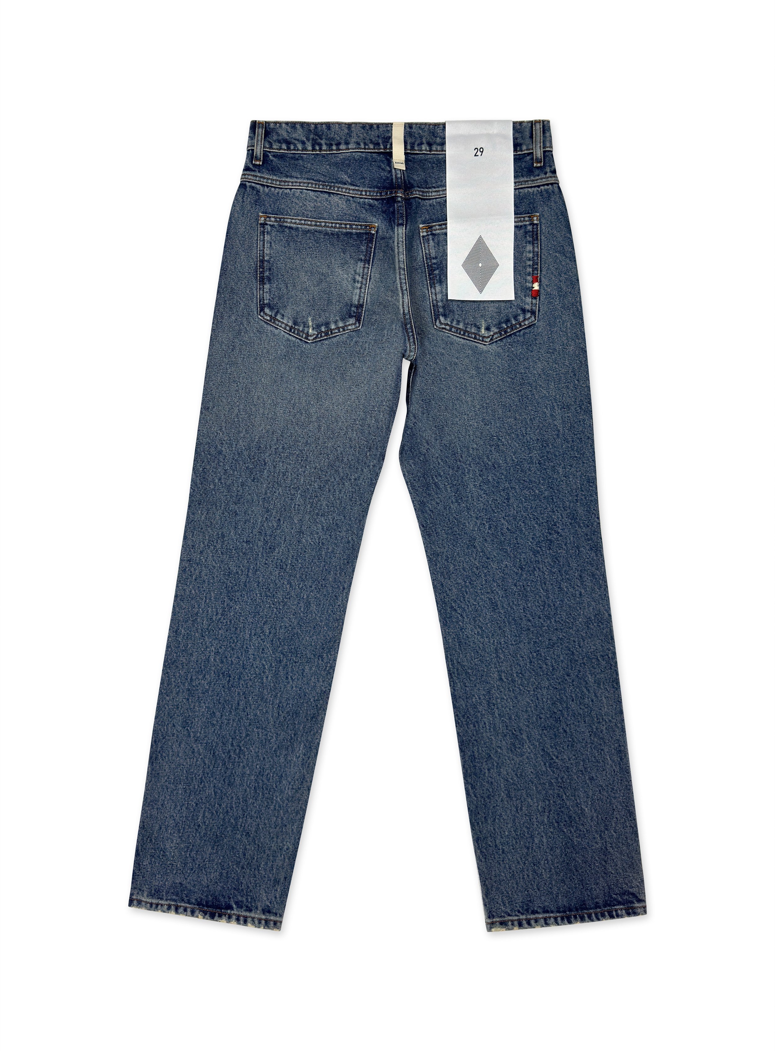 Jeans Amish tela con lavaggio medio e fondo dritto. Un denim moderno con una vestibilità comoda ideale da abbinare ad una scarpa bassa.