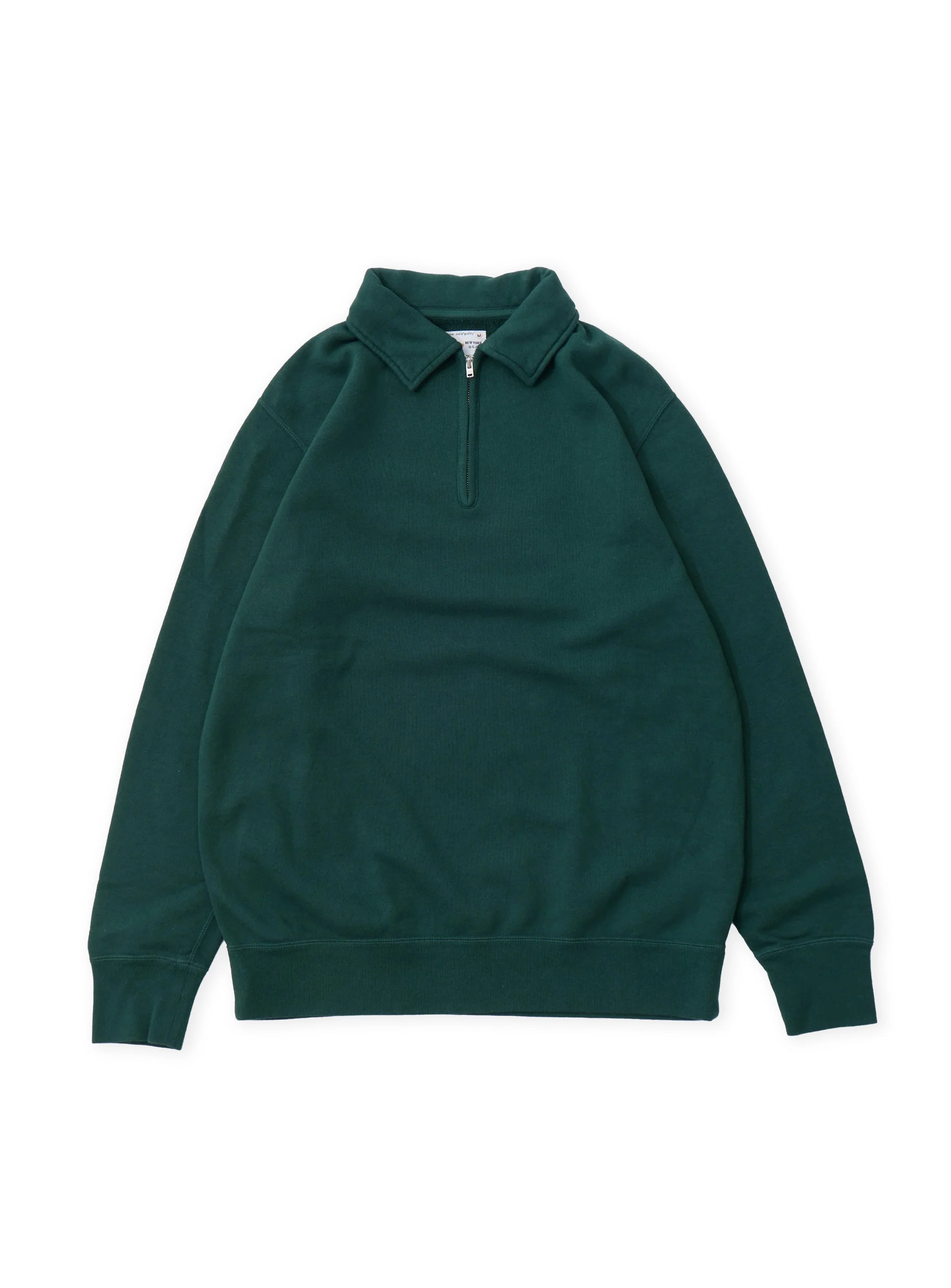 Felco - Polo Manica Lunga Half Zip Sweat 10oz French Terry Forest Green