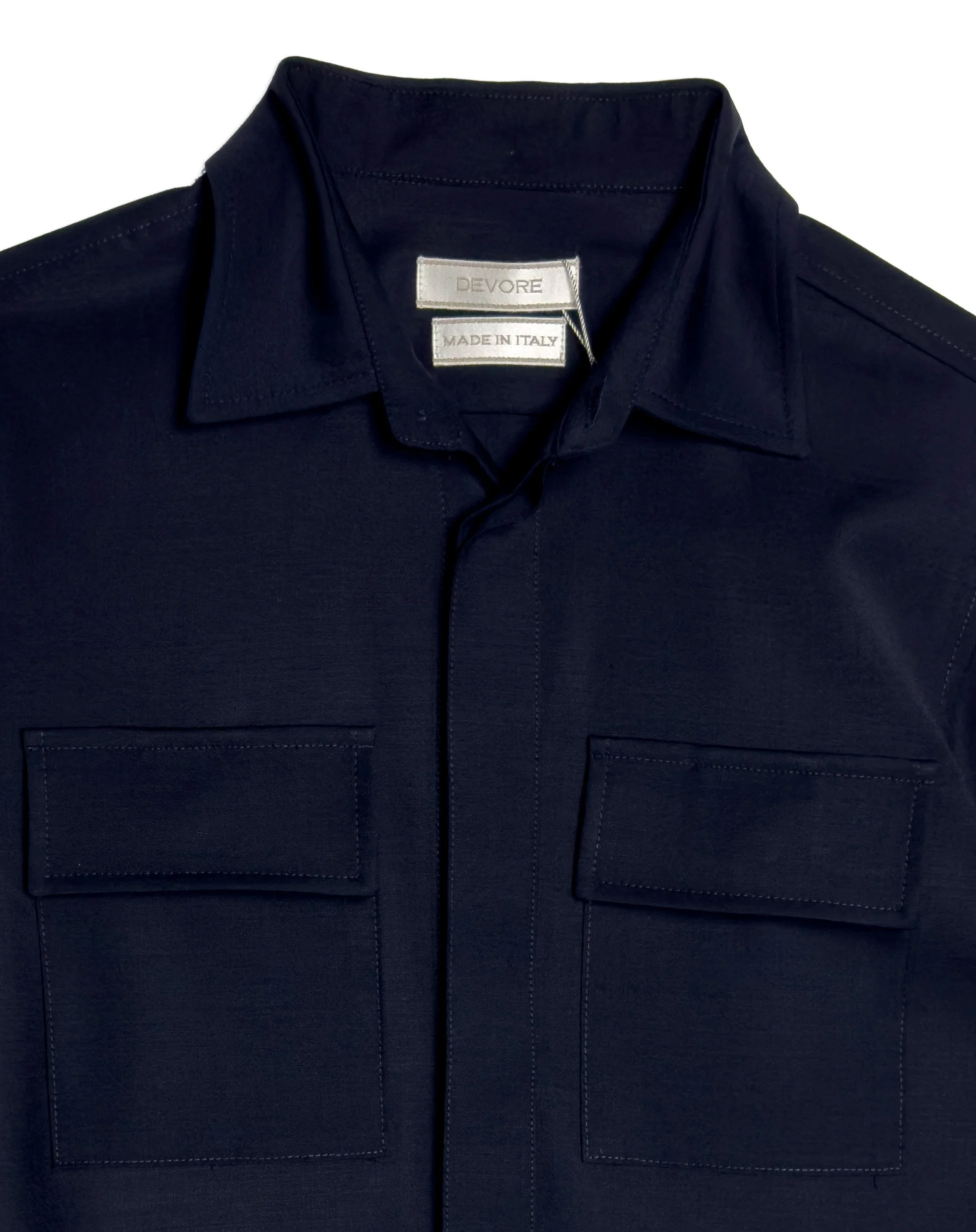 Overshirt Devorè in fresco lana tinta unita.