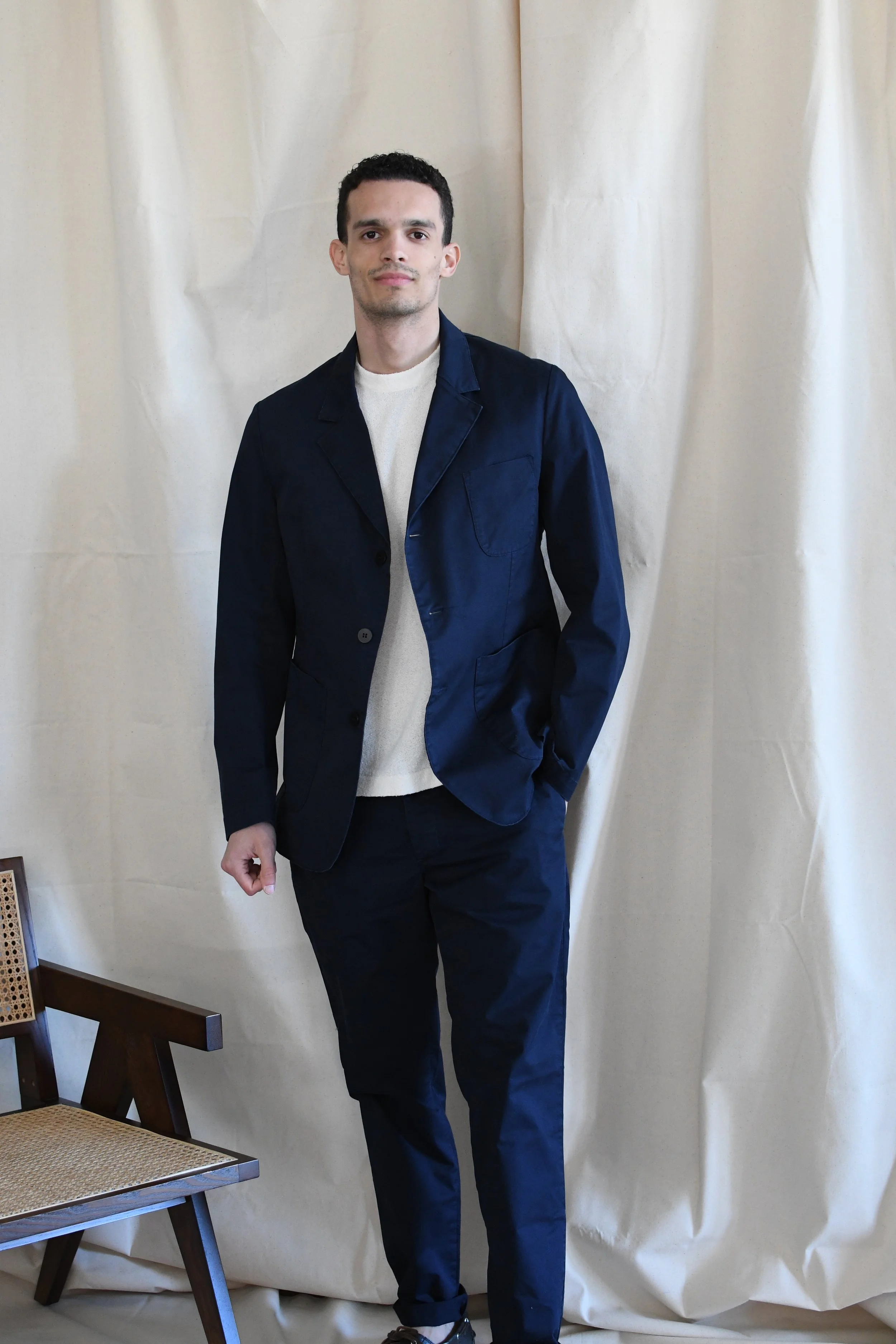 Giacca Blazer Original Vintage Style in cotone tinta unita