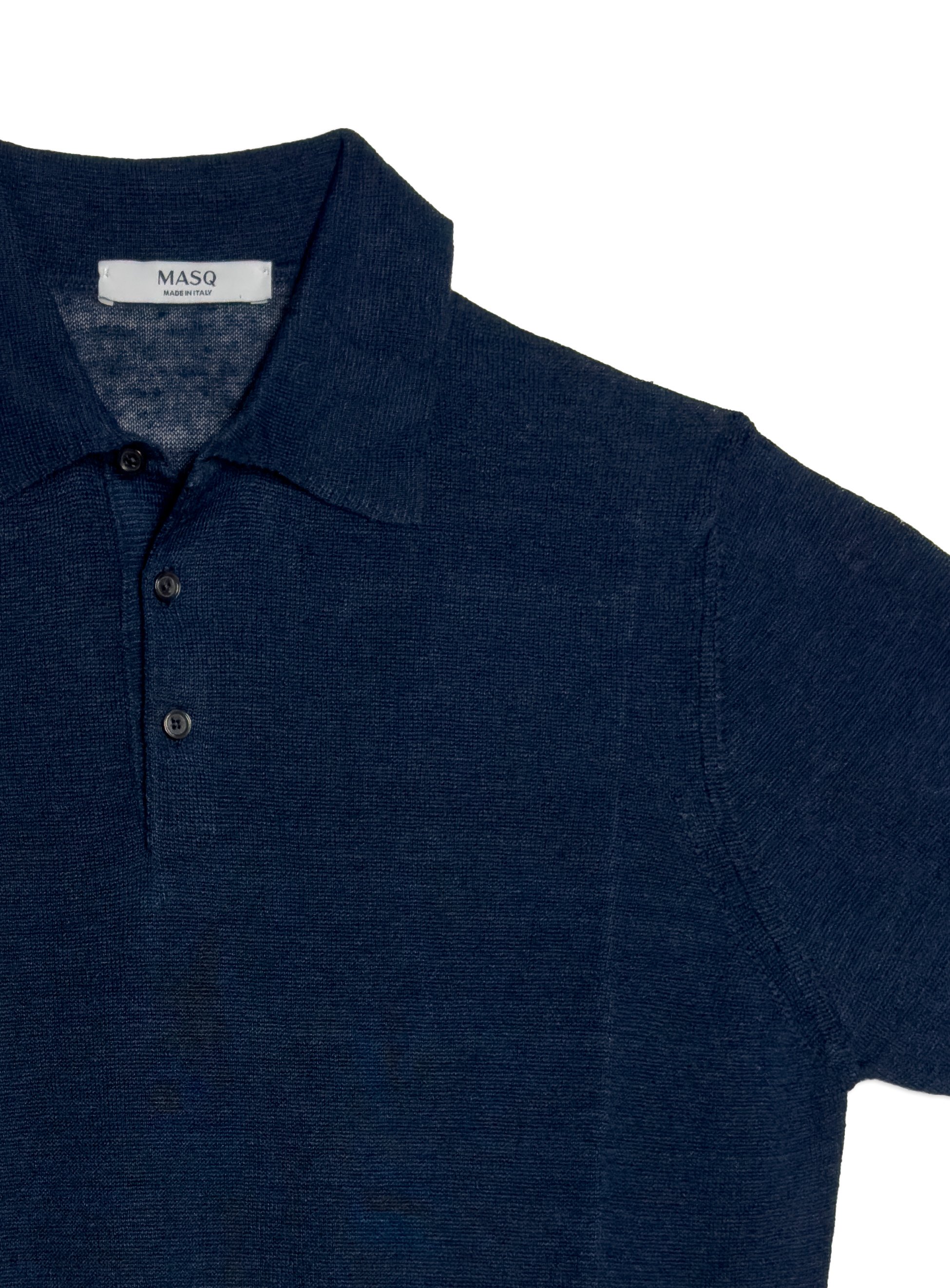 Polo Masq tinta unita a manica corta in lino.
