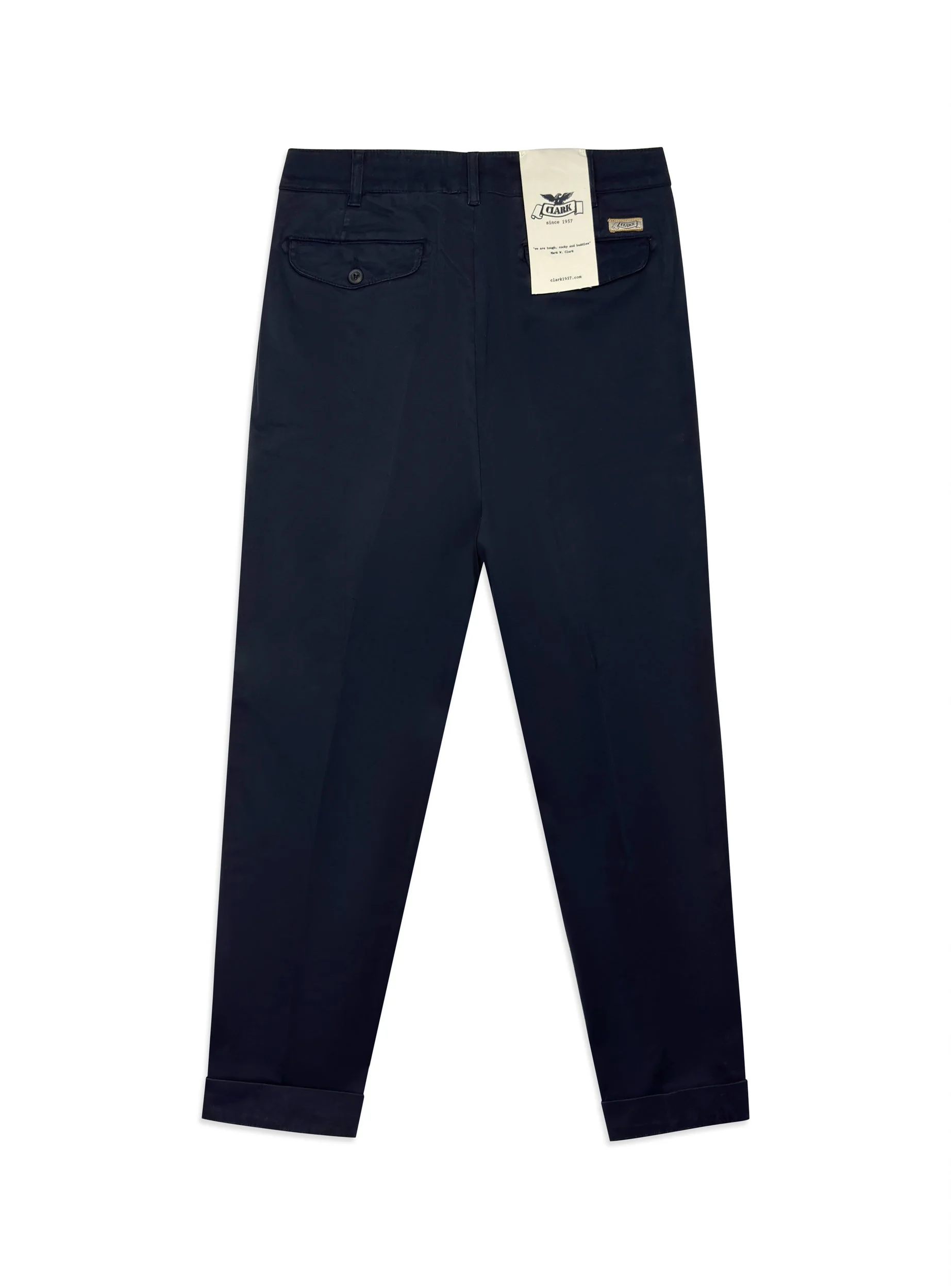 Pantalone Clark in cotone gabardina tinta unita.
