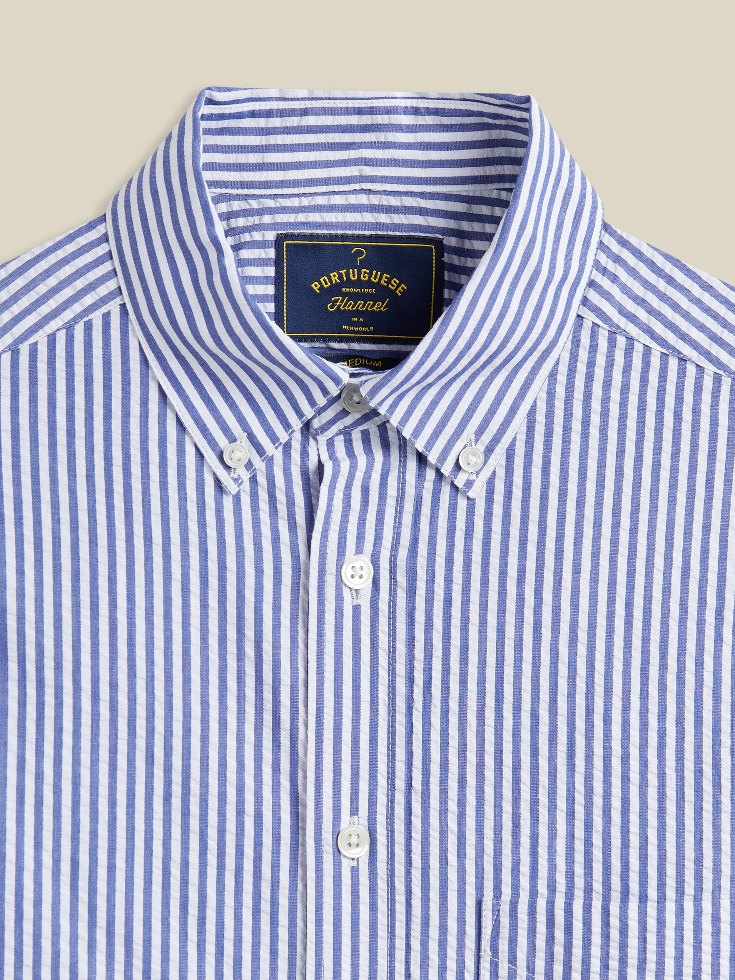 Camicia Portuguese Flannel in cotone seersucker.