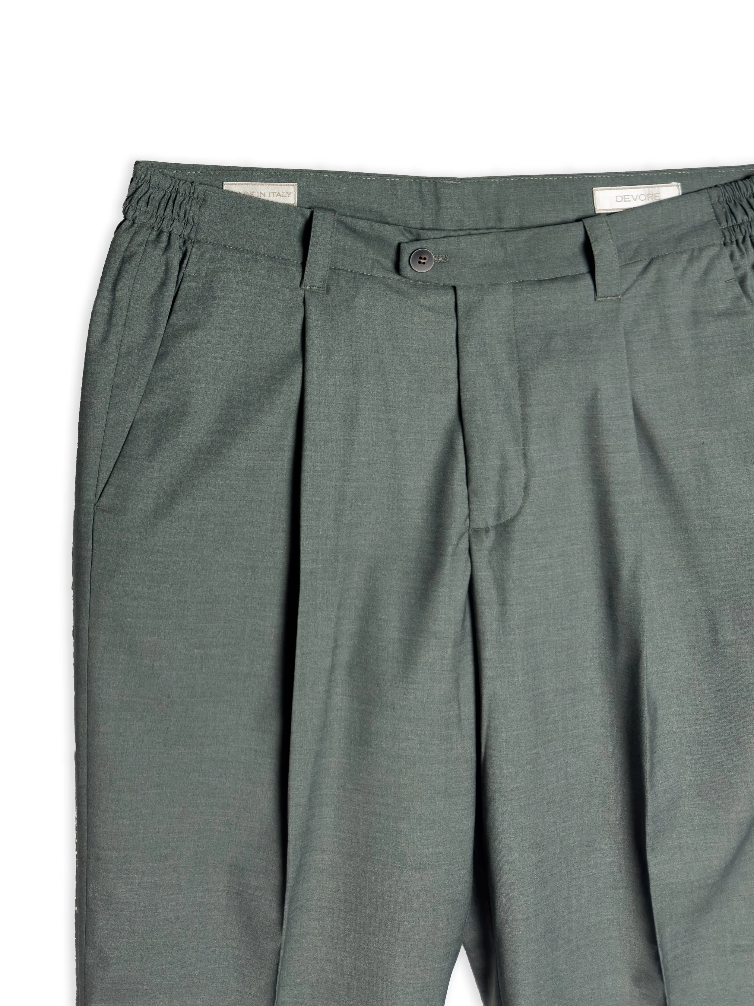 Pantalone Devorè in fresco lana tinta unita con pinces.