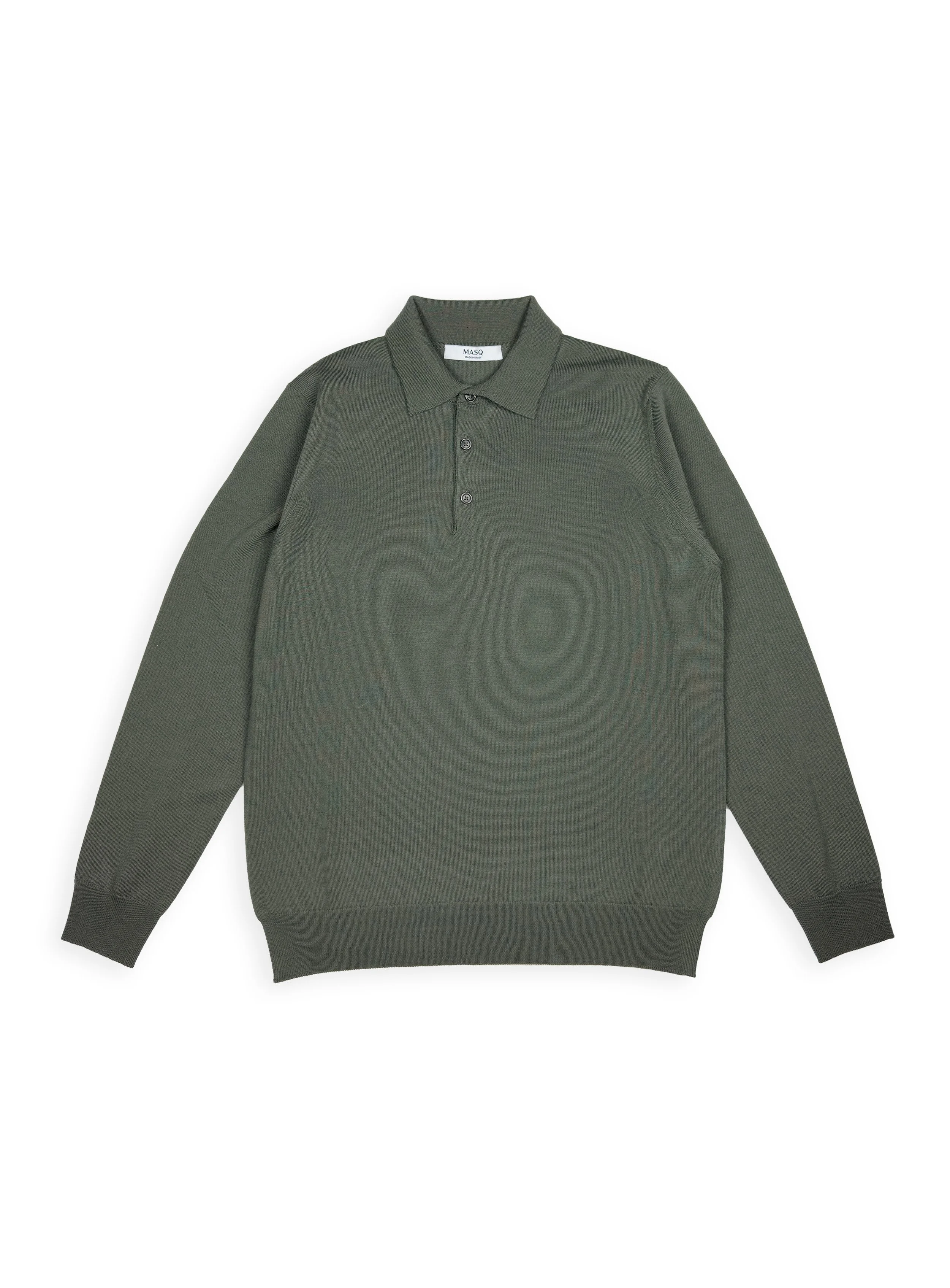 Masq - Polo Manica Lunga Lana Olive