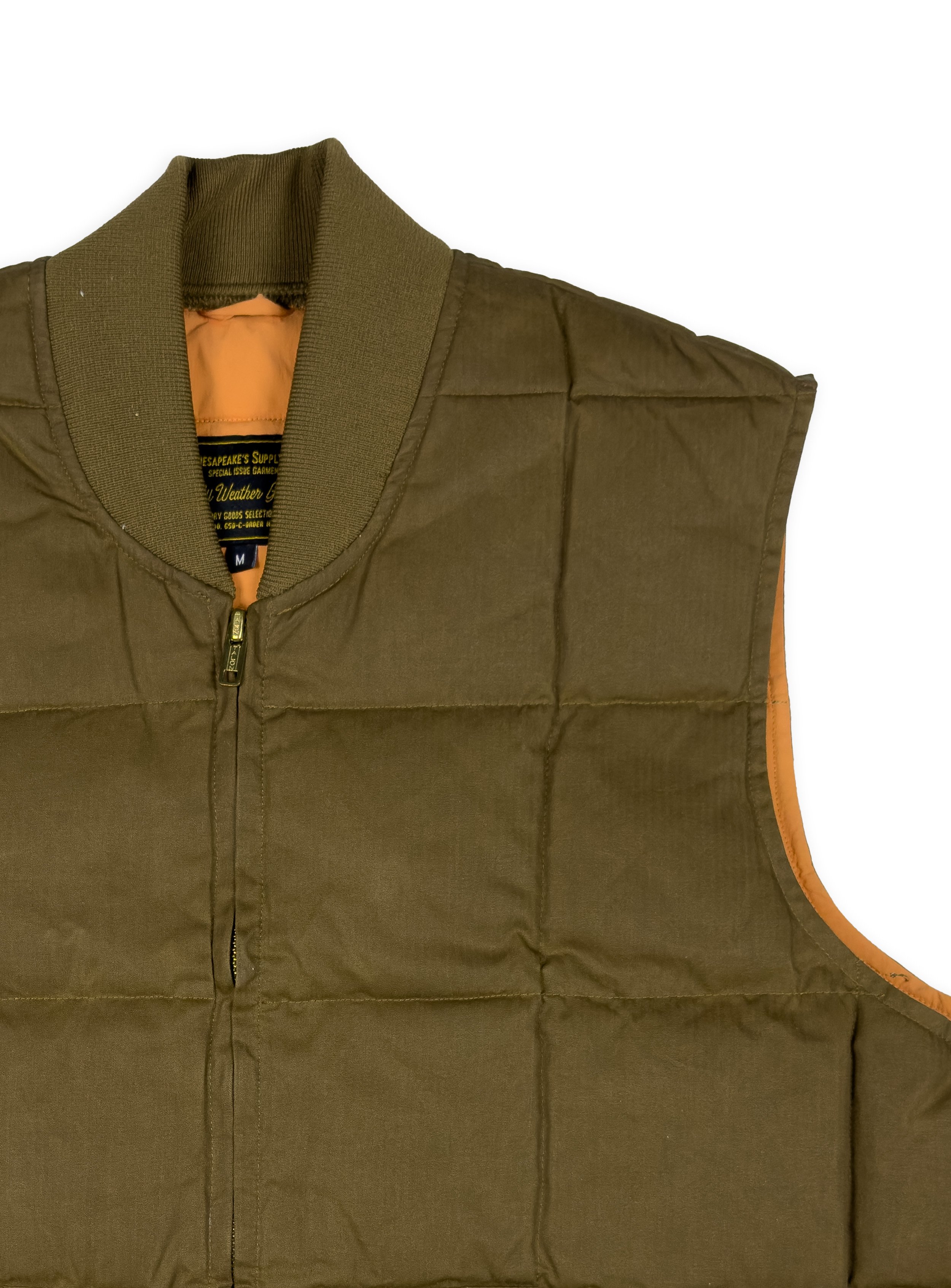 Gilet Chesapeake’s smanicato in Cotone Cerato con imbottitura in piuma d’oca.