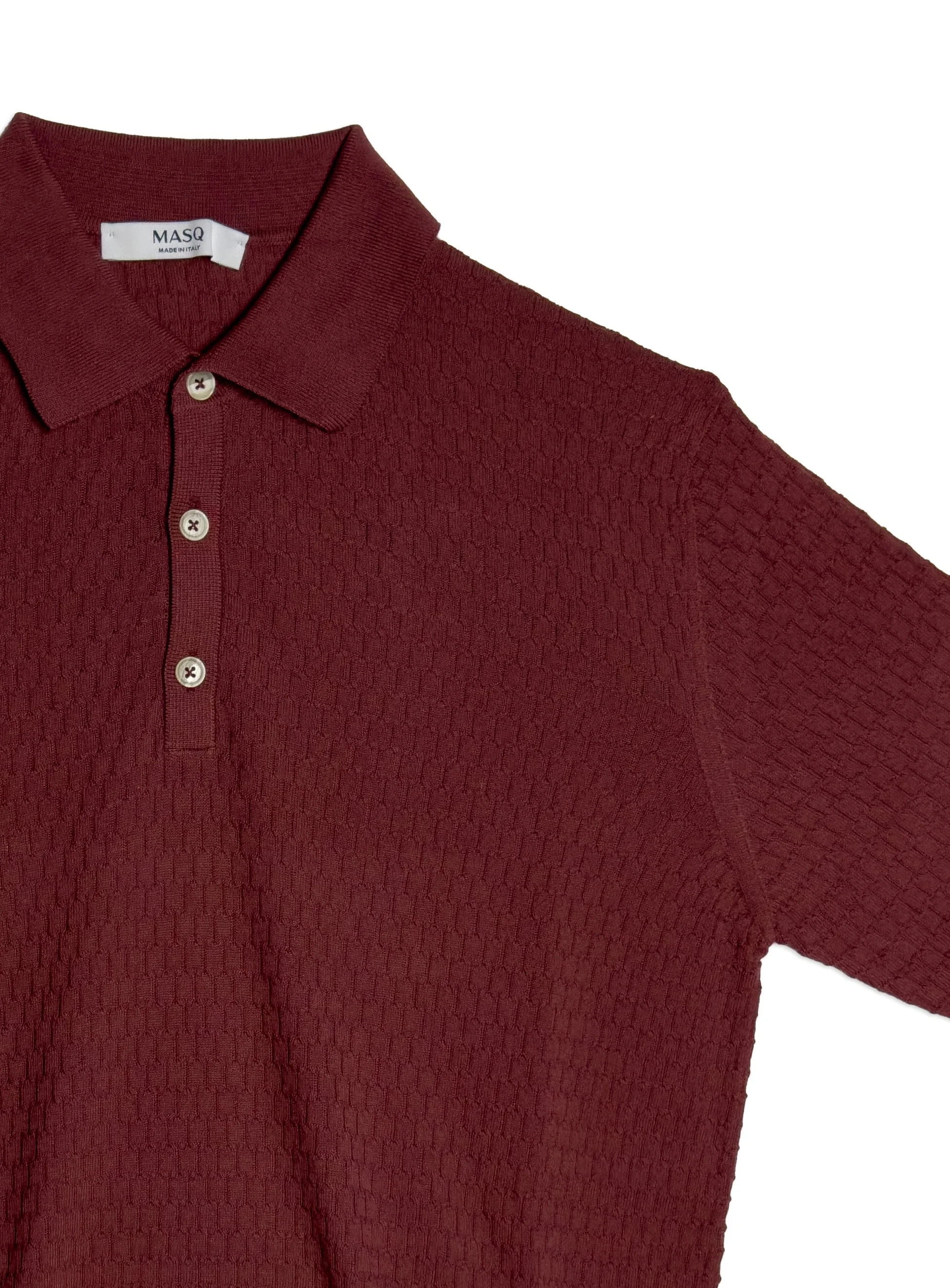 Polo Masq tinta unita in cotone a manica corta. Tessuto a scacchiera
