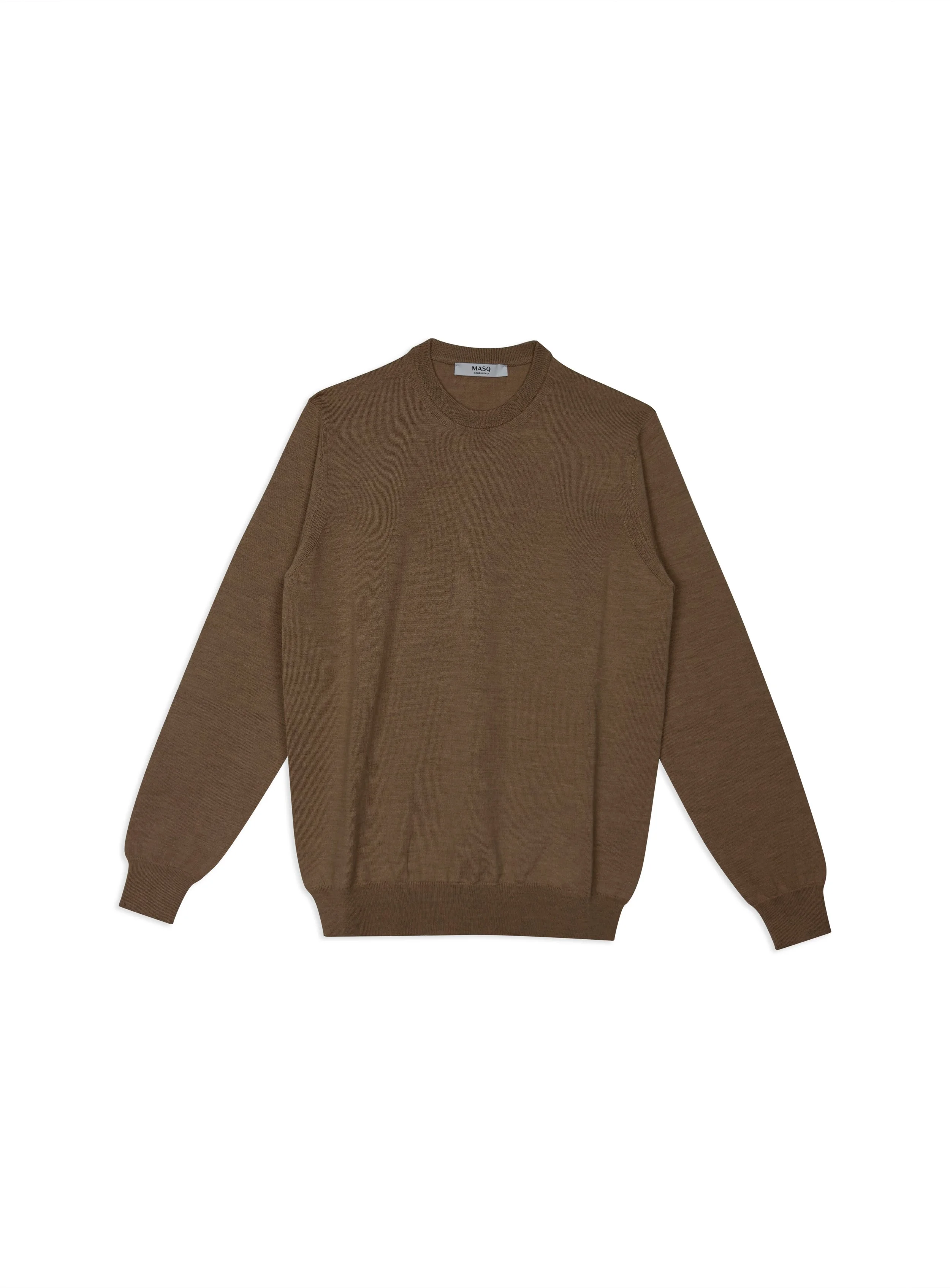 Maglia Masq girocollo tinta unita manica lunga in lana merino.