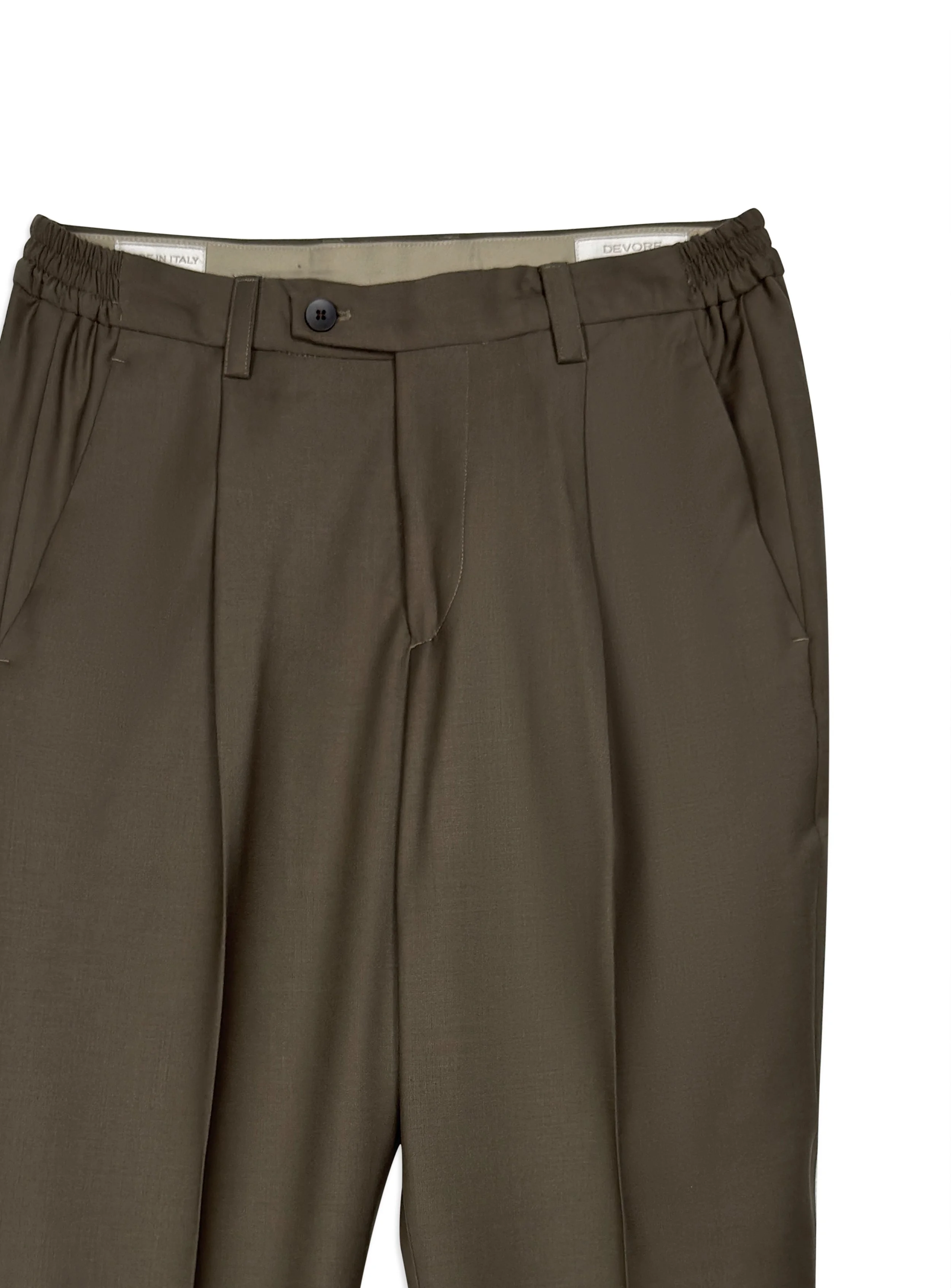 Pantalone Devorè in misto lana tinta unita con pinces.